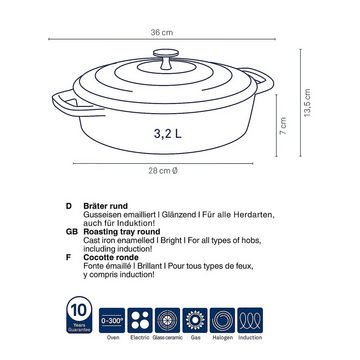 kela Bräter Calido, emailliert, gute Wärmespeicherung, Induktion, Allherdboden, bis 300°C