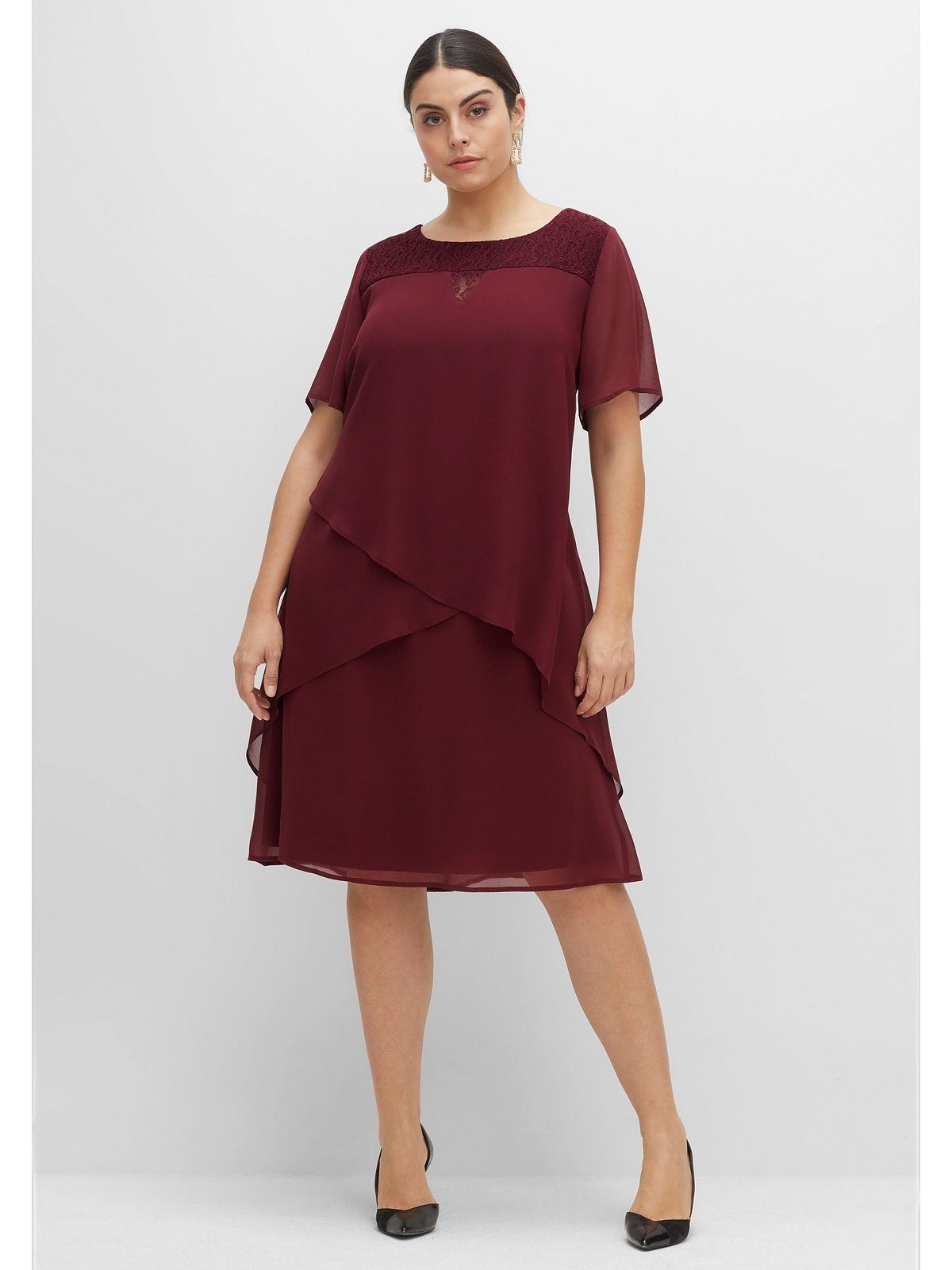 Sheego Abendkleid Große Größen mit asymetrischen günstig online kaufen
