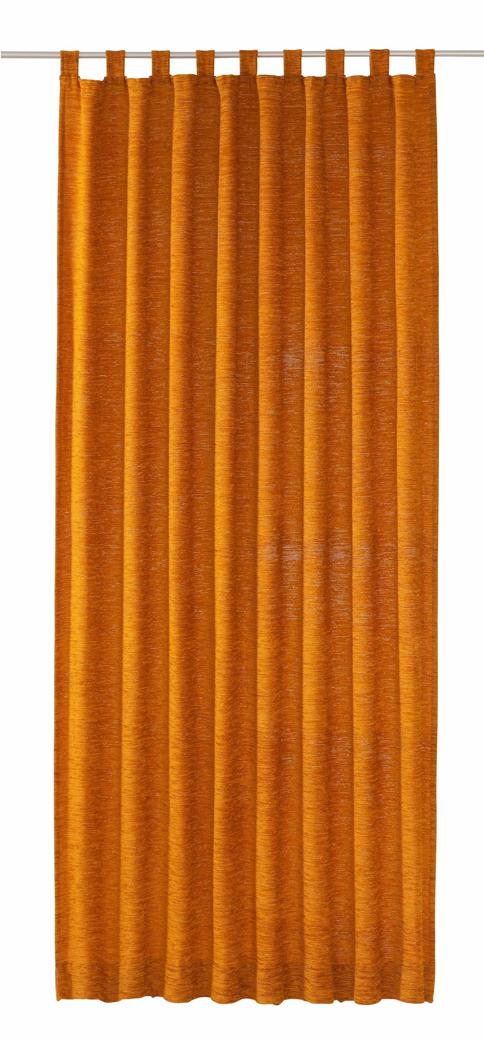 Vorhang Warnow, Wirth, Schlaufen (1 St), blickdicht, Chenille goldfarben