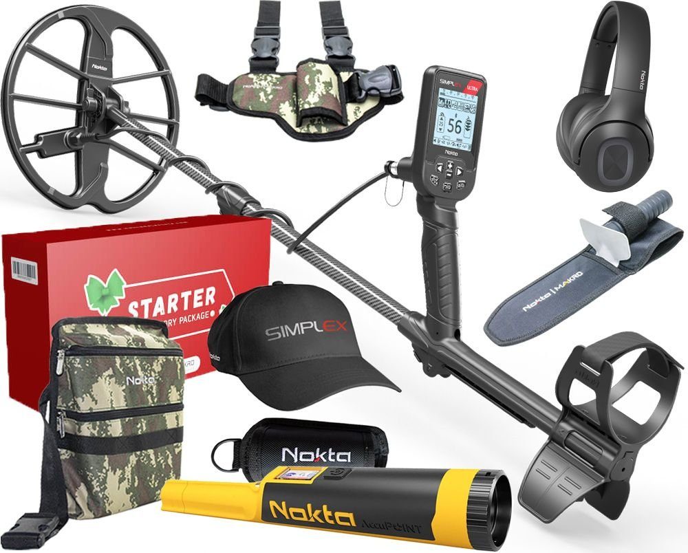 Nokta Metalldetektor Simplex Ultra + GRATIS BT Kopfhörer, AccuPOINT & Starter Package