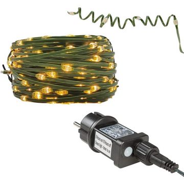 Idena LED-Lichterkette 480er NewTec, Micro-LED, warmweiß, 52,9 m, Timer, für Innen und Außen