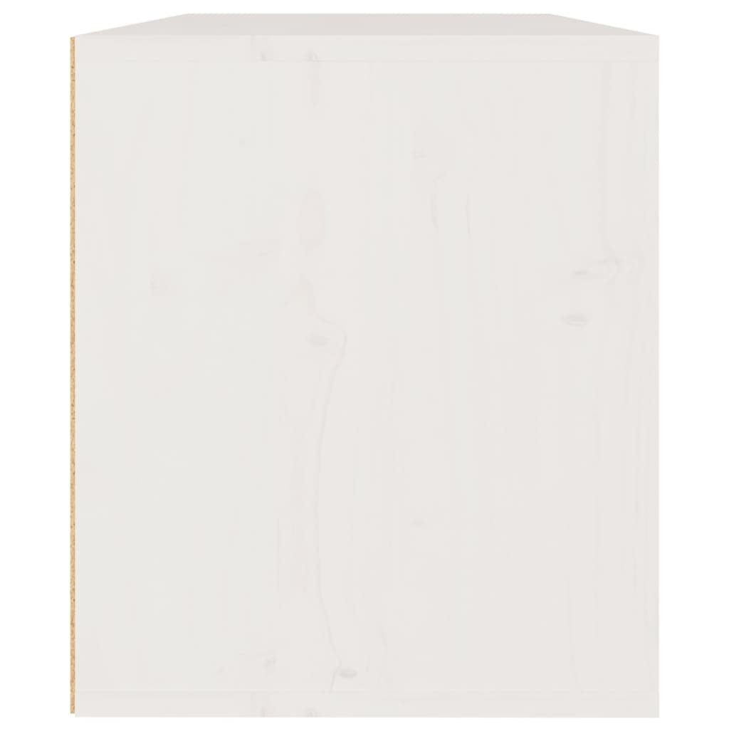 60x30x35 cm vidaXL Wandschrank Weiß Kiefer Nachtkonsole Regal Nachttisch Massivholz