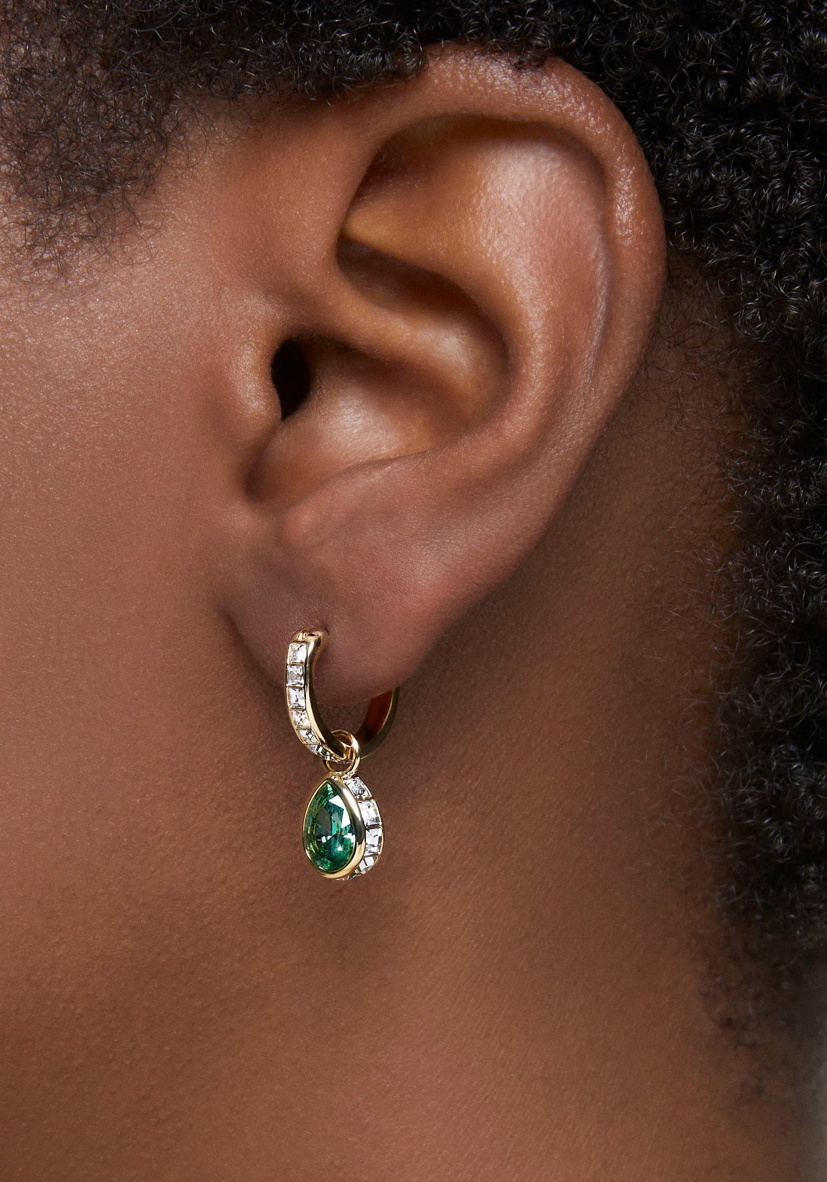 Swarovski Paar Creolen Schmuck Geschenk CHROMA Ohrringe, mit Swarovski® Kristall - Einhänger abnehmbar – Bild 5 von 5