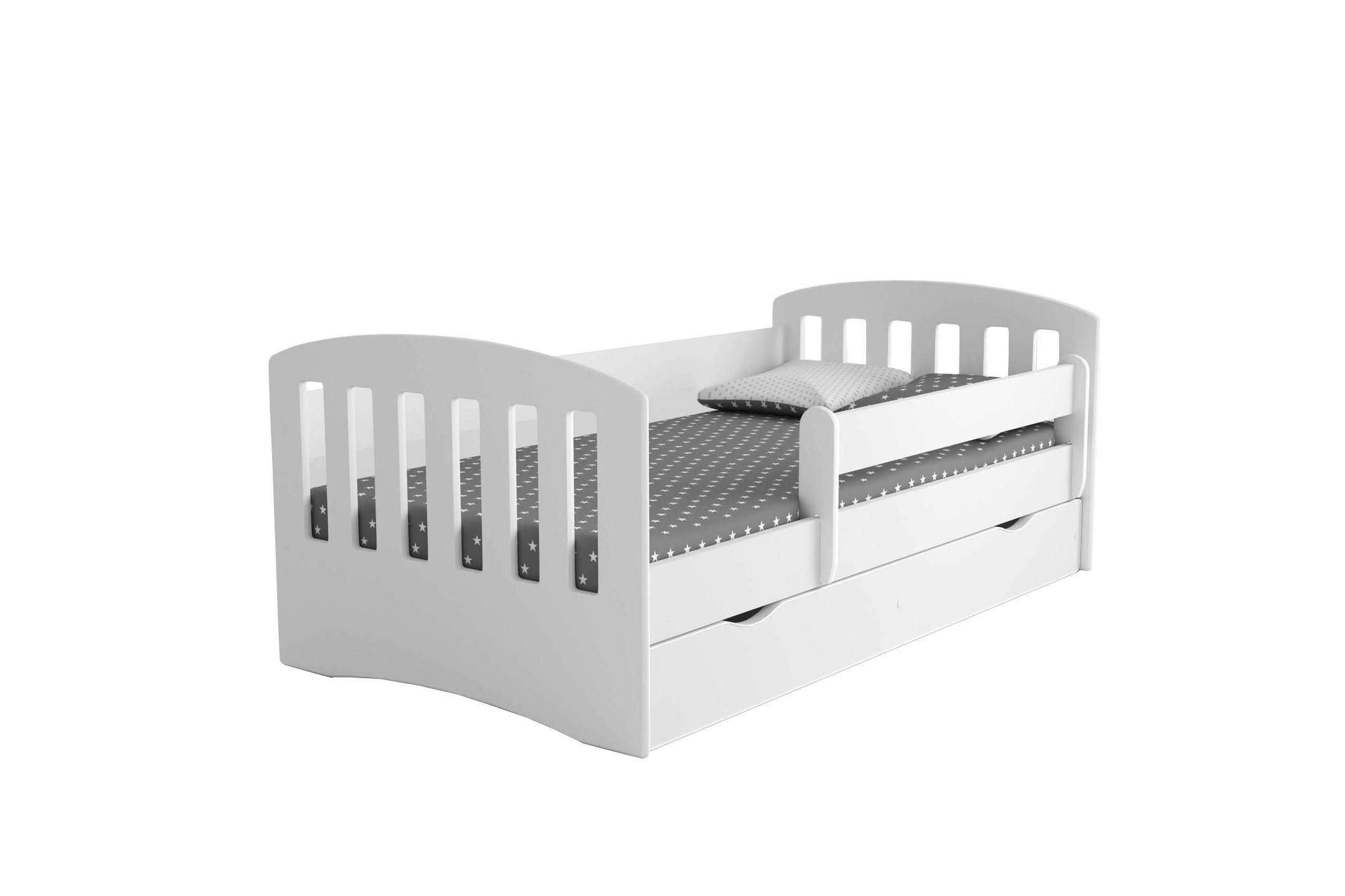 cm, mit x aus Weiß Stylefy für stellbar, Kinder Jugendbett Holzwerkstoff, 80 (Kinderbett, variabel Bett), Schublade, Amira 140/160/180
