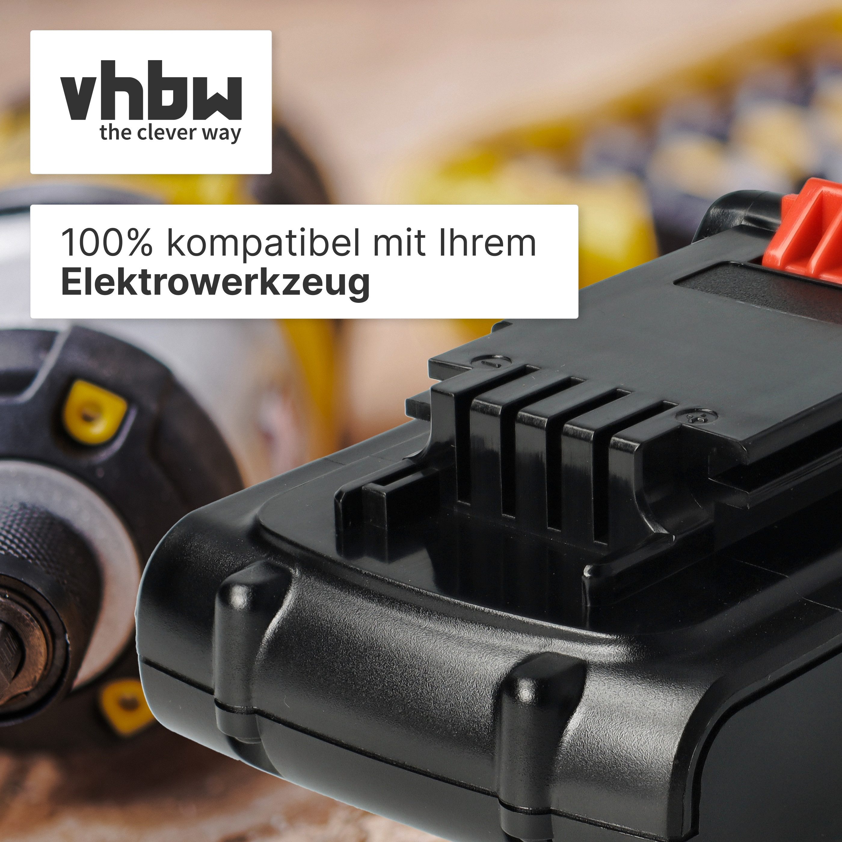 vhbw Akku passend für Black & Decker BDCCS18, BDCDC18K, BDCCF18, ASD, Akku Akku Li-Ion 2000 mAh (18 V, 1 St), Leistungsfähiger Austausch-Akku für Werkzeug Powertools wie