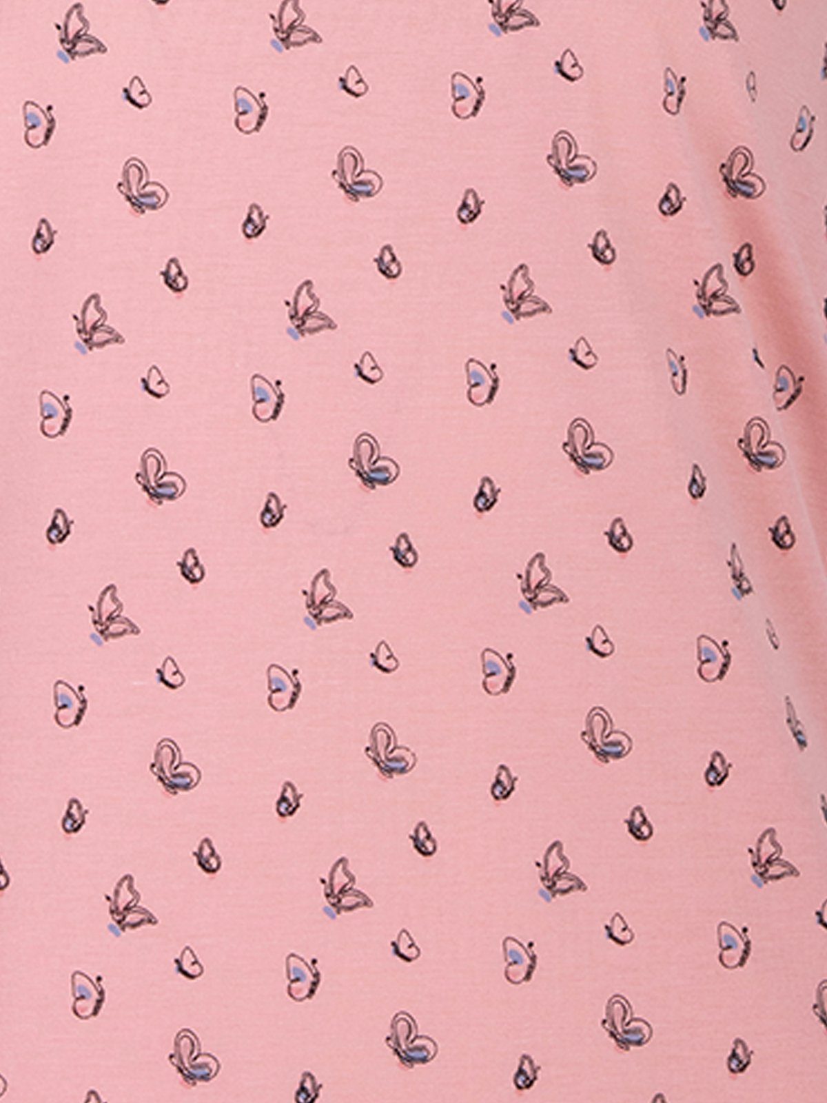 Nachthemd Nachthemd Kurzarm Schmetterling zeitlos - rosa