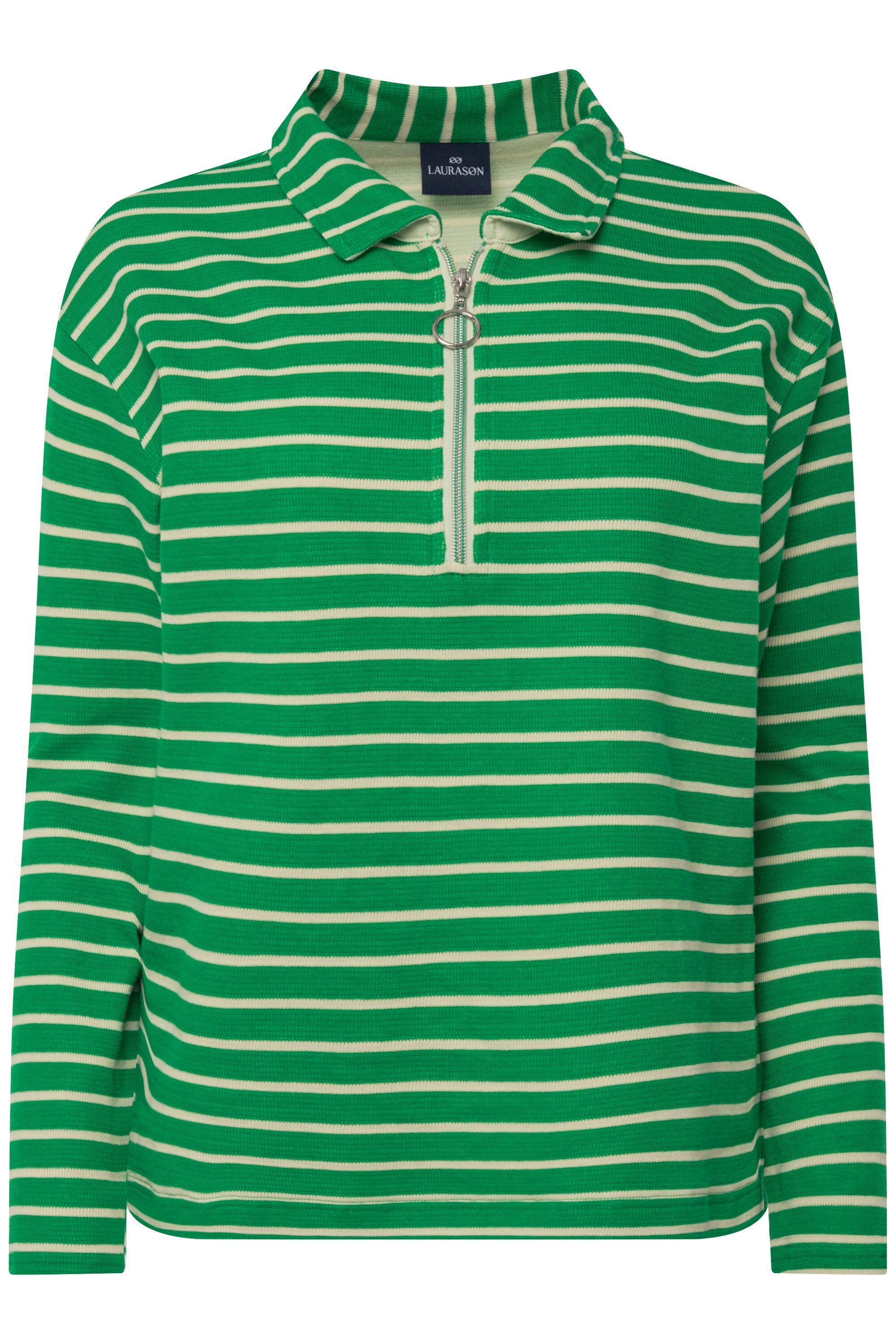 Laurasøn Sweatshirt Sweatshirt Ringel Polokragen Langarm günstig online kaufen