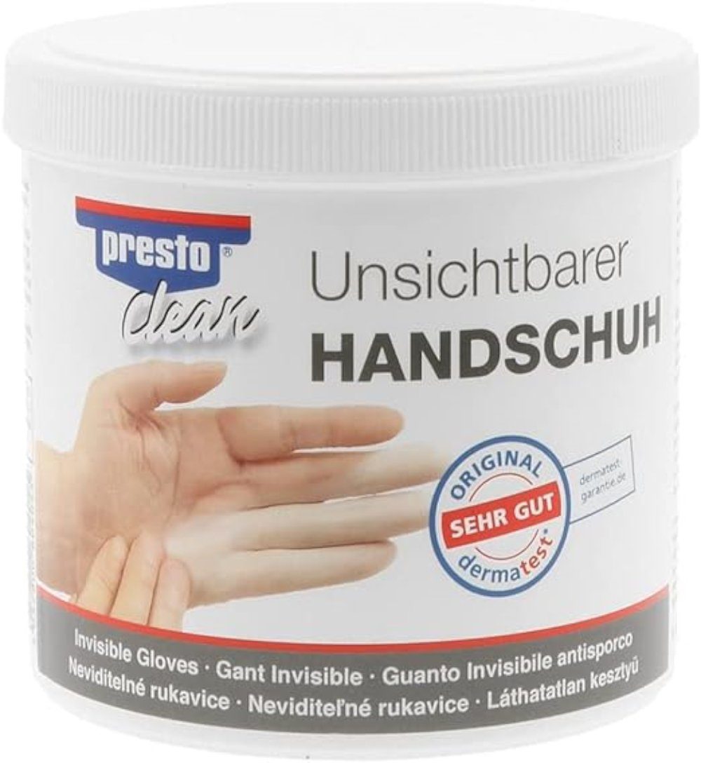 Presto Handcreme unsichtbarer Handschuh Schutzpaste vor Lack Graphit Ruß Teer Bitumen