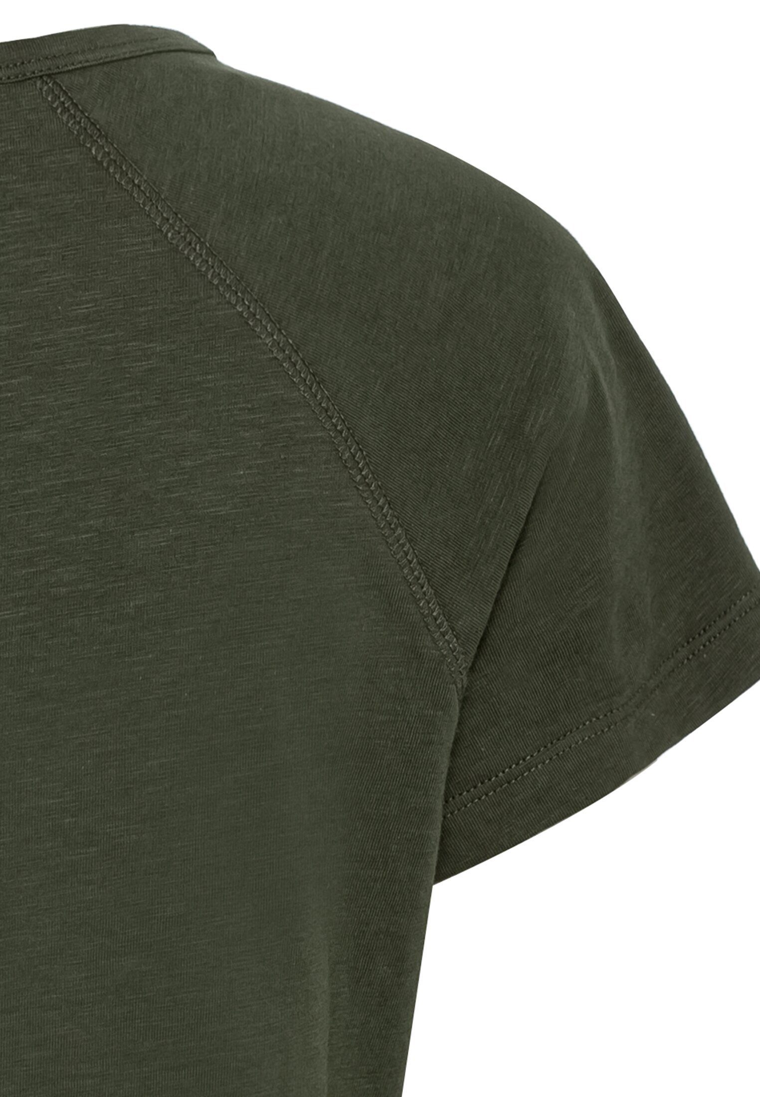 camel biologischer Dunkelgrün T-Shirt active Baumwolle aus