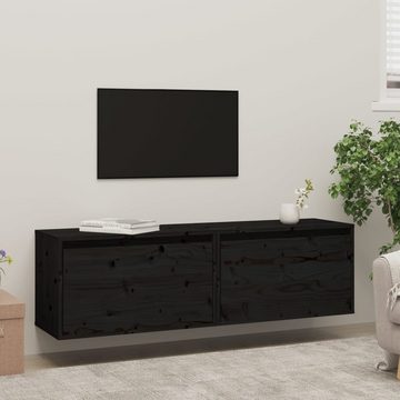 vidaXL Regal Wandschränke 2 Stk Schwarz 60x30x35 cm Massivholz Kiefer Schränkchen