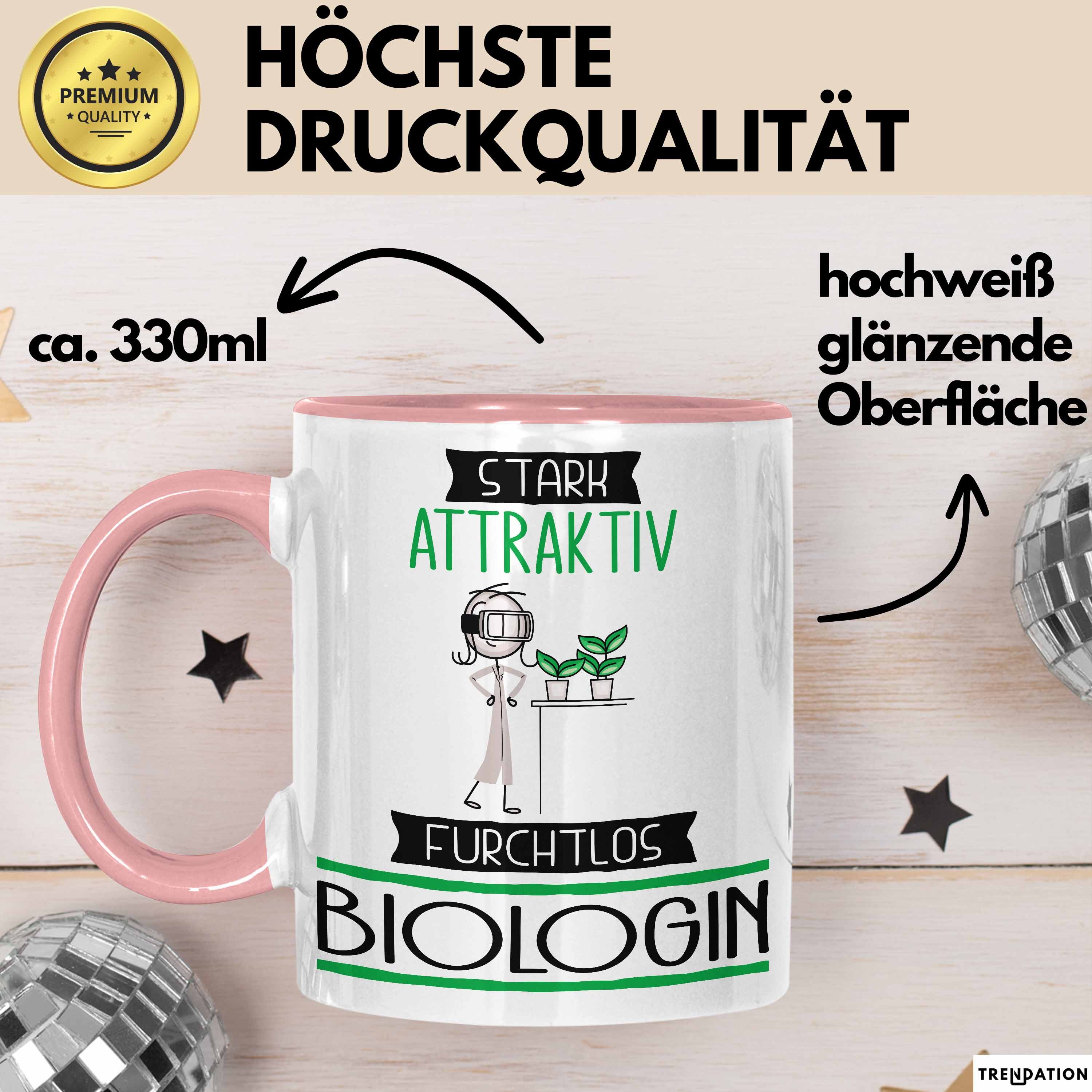 Trendation Tasse Biologin Tasse Geschenk Becher Stark Attraktiv Furchtlos Biologin Lu
