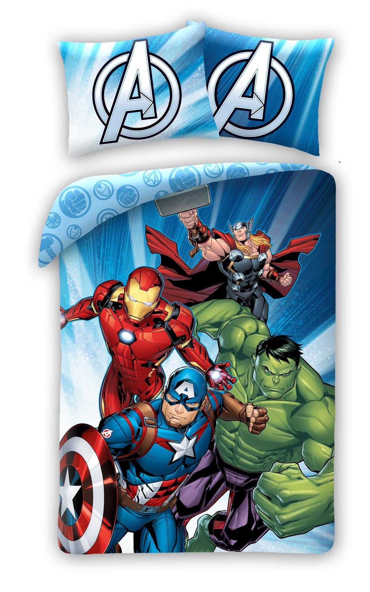 Bettwäsche Marvel Avengers Постільна білизна Set Kopfkissen Bettdecke für 135 140x200 cm, MARVEL, Renforcé, 2 teilig, 100% Baumwolle