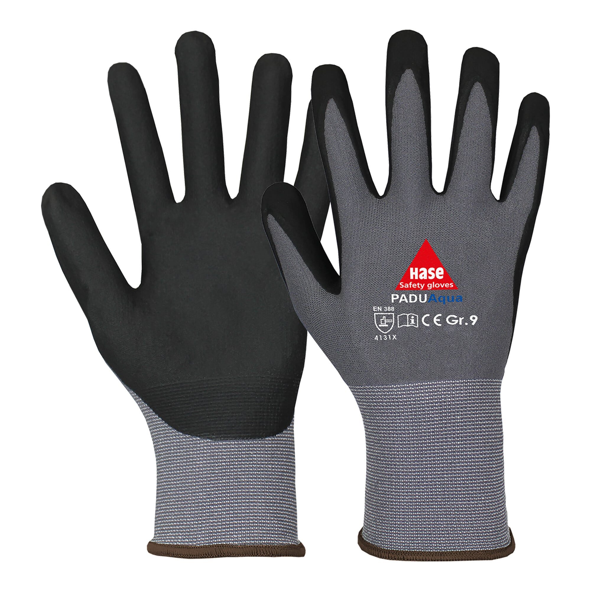 Hase Montage-Handschuhe Hase Montagehandschuhe Padu Aqua Größe 6, Nylon 10 Stk
