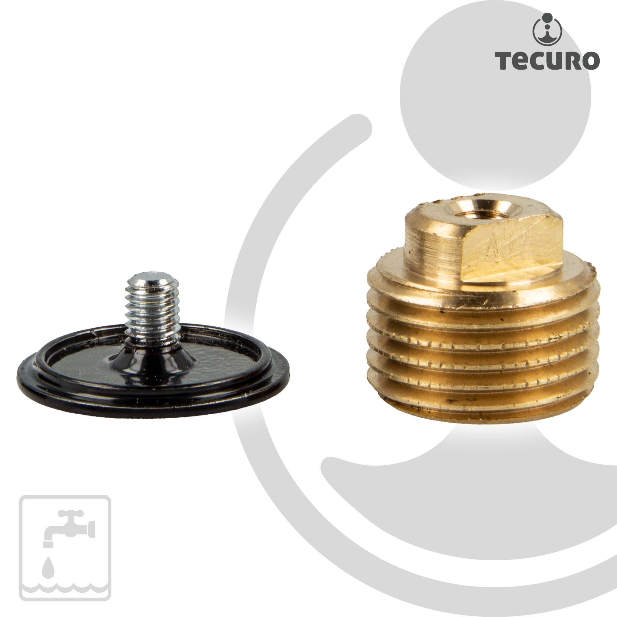 tecuro Gewindefitting Verschluss - Stopfen AG G 1/2 Zoll, optional mit Rosette, 1/2 Zoll