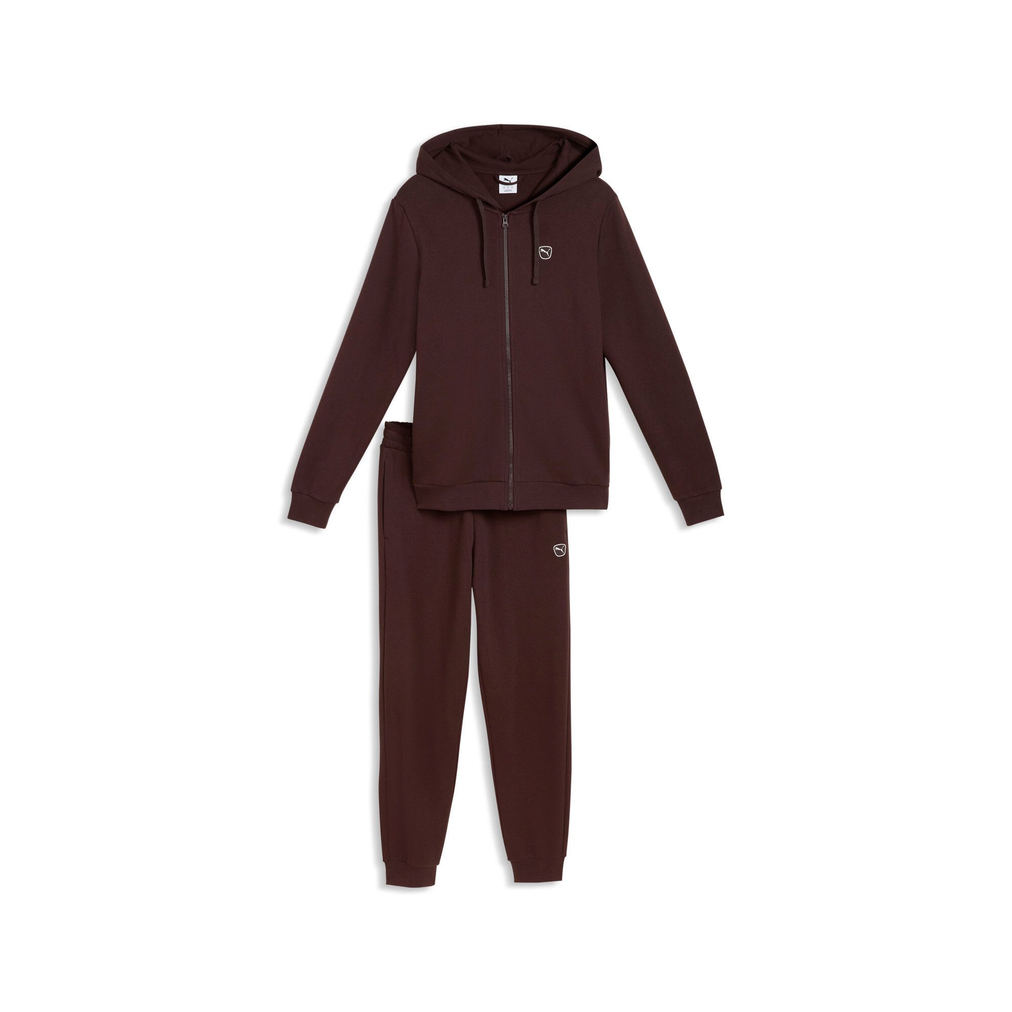 PUMA Trainingsanzug ESS ELEVATED SUIT FL (2-tlg), mit Kapuze und Stehkragen, aus Baumwolle