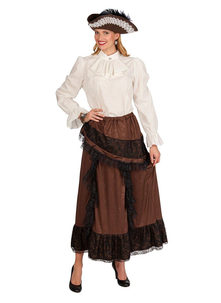 Metamorph Piraten-Kostüm Rustikaler Rock mit Spitzenbordüre, Steht der West günstig online kaufen