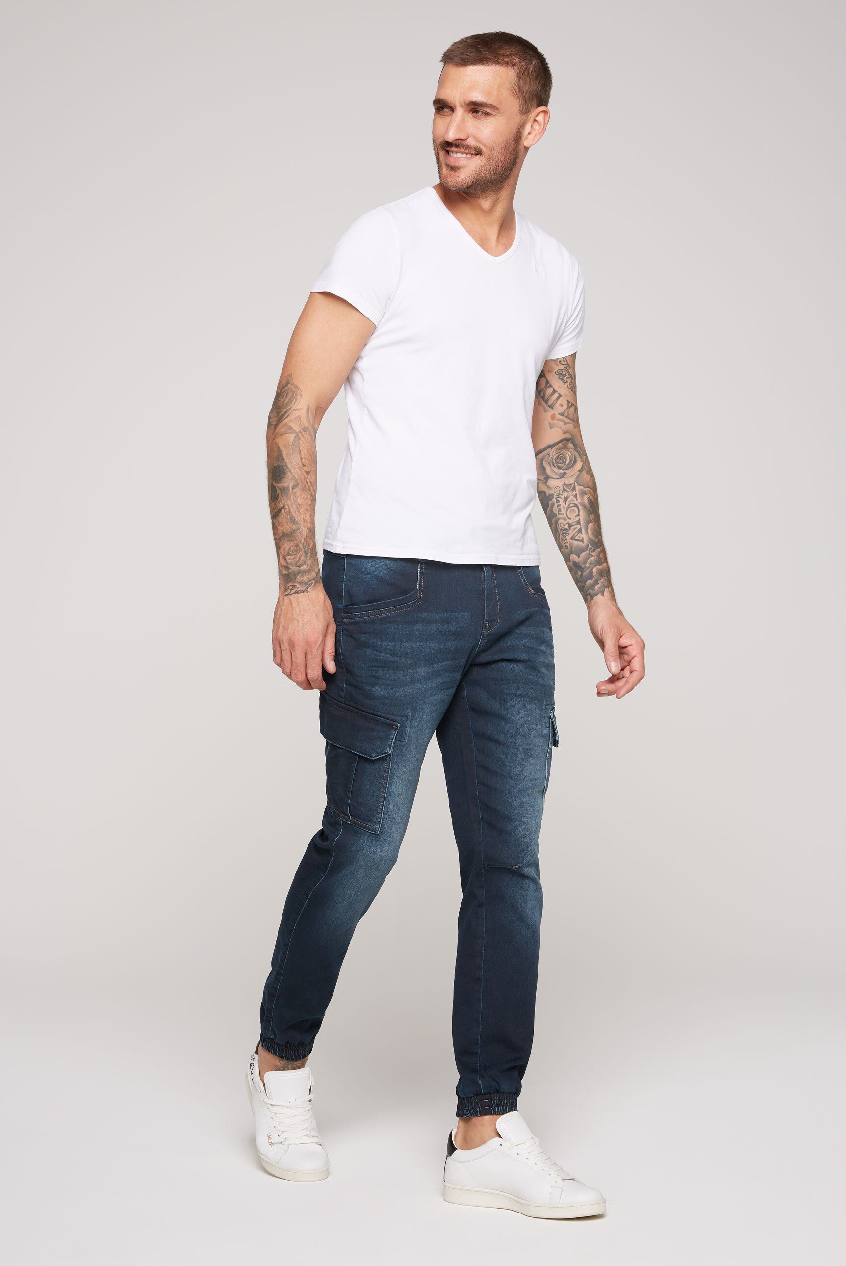 Regular-fit-Jeans Leibhöhe hoher CAMP DAVID mit
