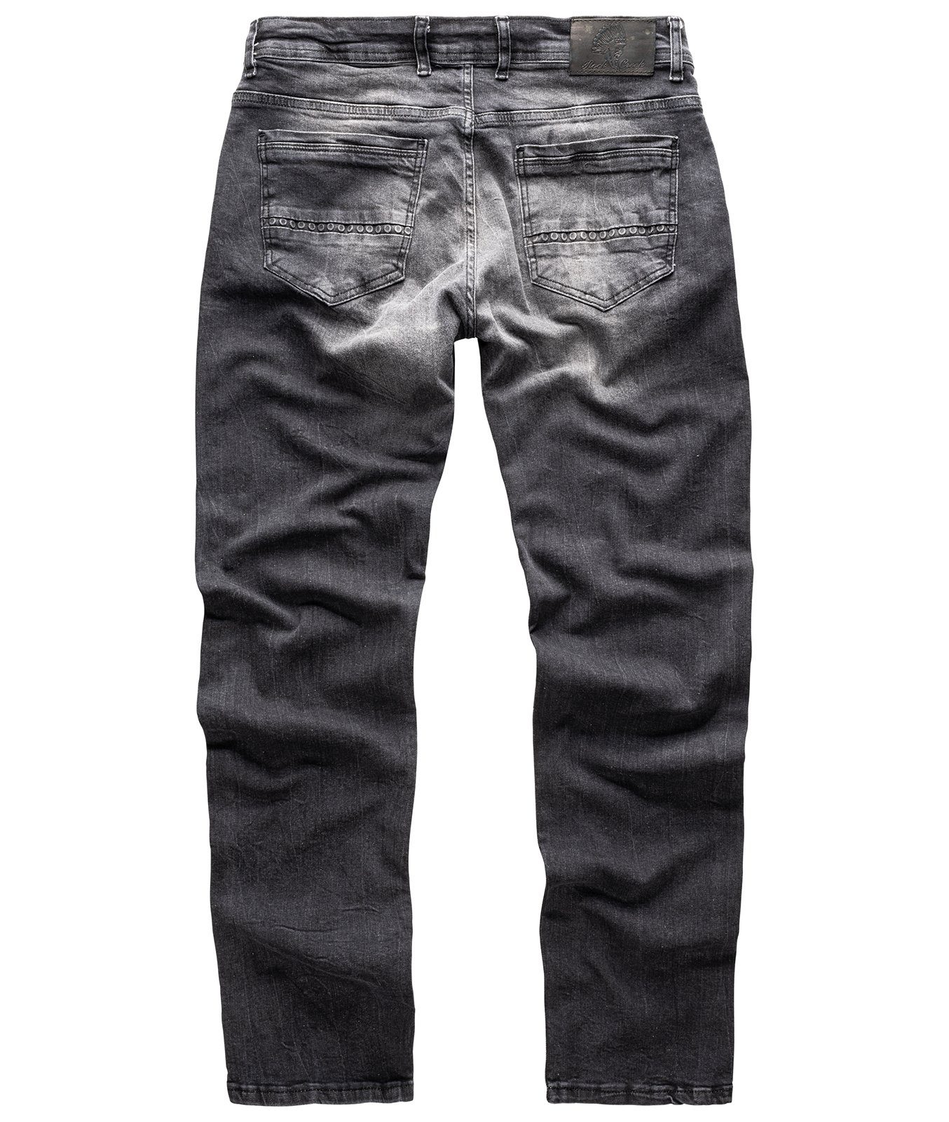 Creek Herren Regular Straight-Jeans RC-2158 Fit Jeans Dunkelgrau Rock