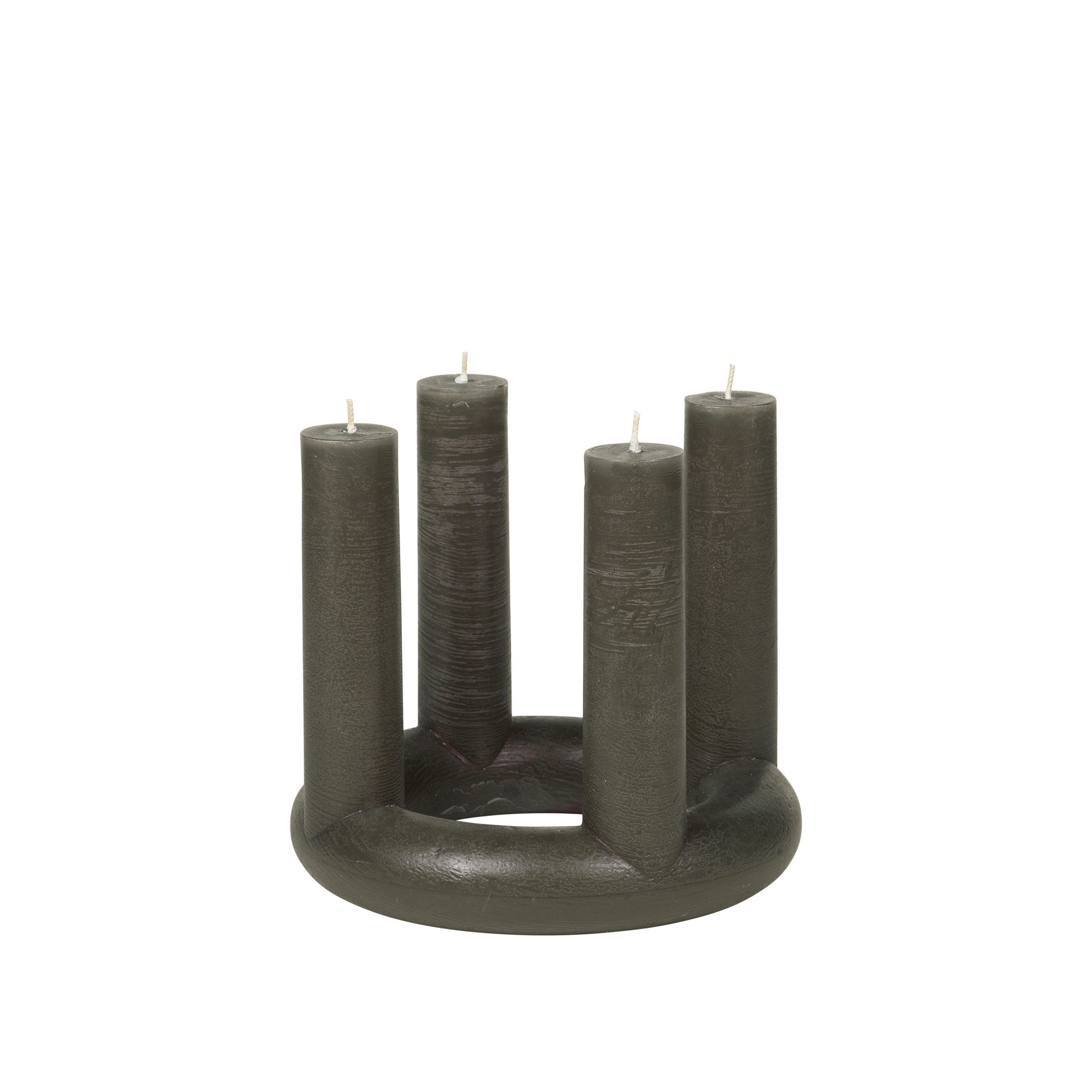 Broste Copenhagen Adventskerze Broste Copenhagen Lucille Skulptur-Kerze Grape Leaf Green