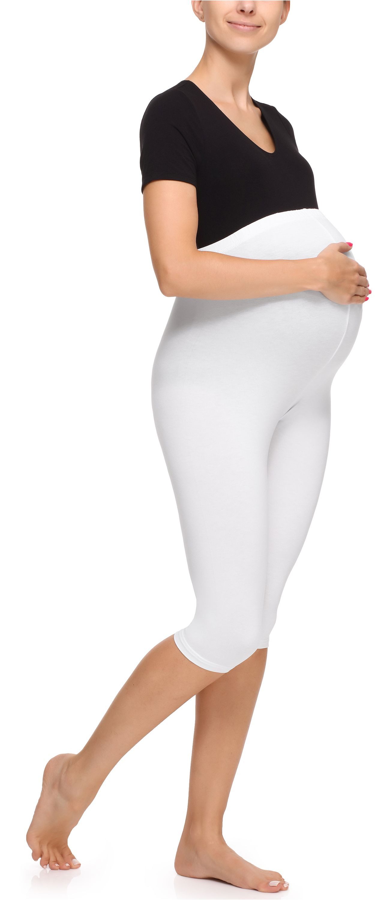 Merry Style Umstandsleggings Damen 3/4 Umstandshose aus Viskose MS10-298 (1-tlg) elastischer Bund