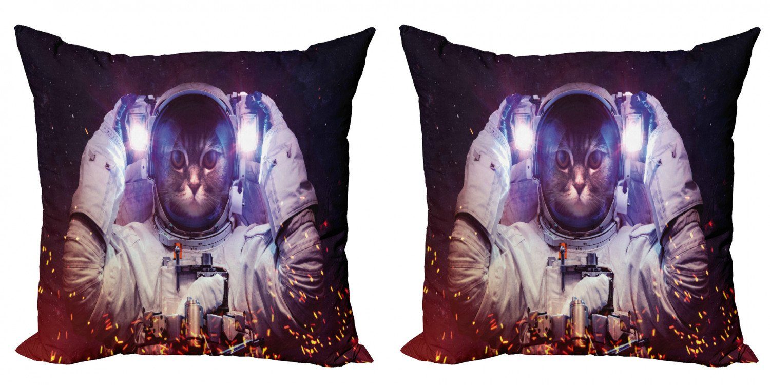 Kissenbezüge Modern Accent Doppelseitiger Stück), Raum-Katze Cosmos Nebula (2 Abakuhaus Digitaldruck, Galaxy