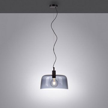 etc-shop Pendelleuchte, Leuchtmittel nicht inklusive, Hängeleuchte Esszimmerlampe Rauchglas schwarz Höhenverstellbar