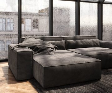DELIFE Big-Sofa Sirpio, XL Mikrofaser Khakibraun 270x170 cm Recamiere variabel