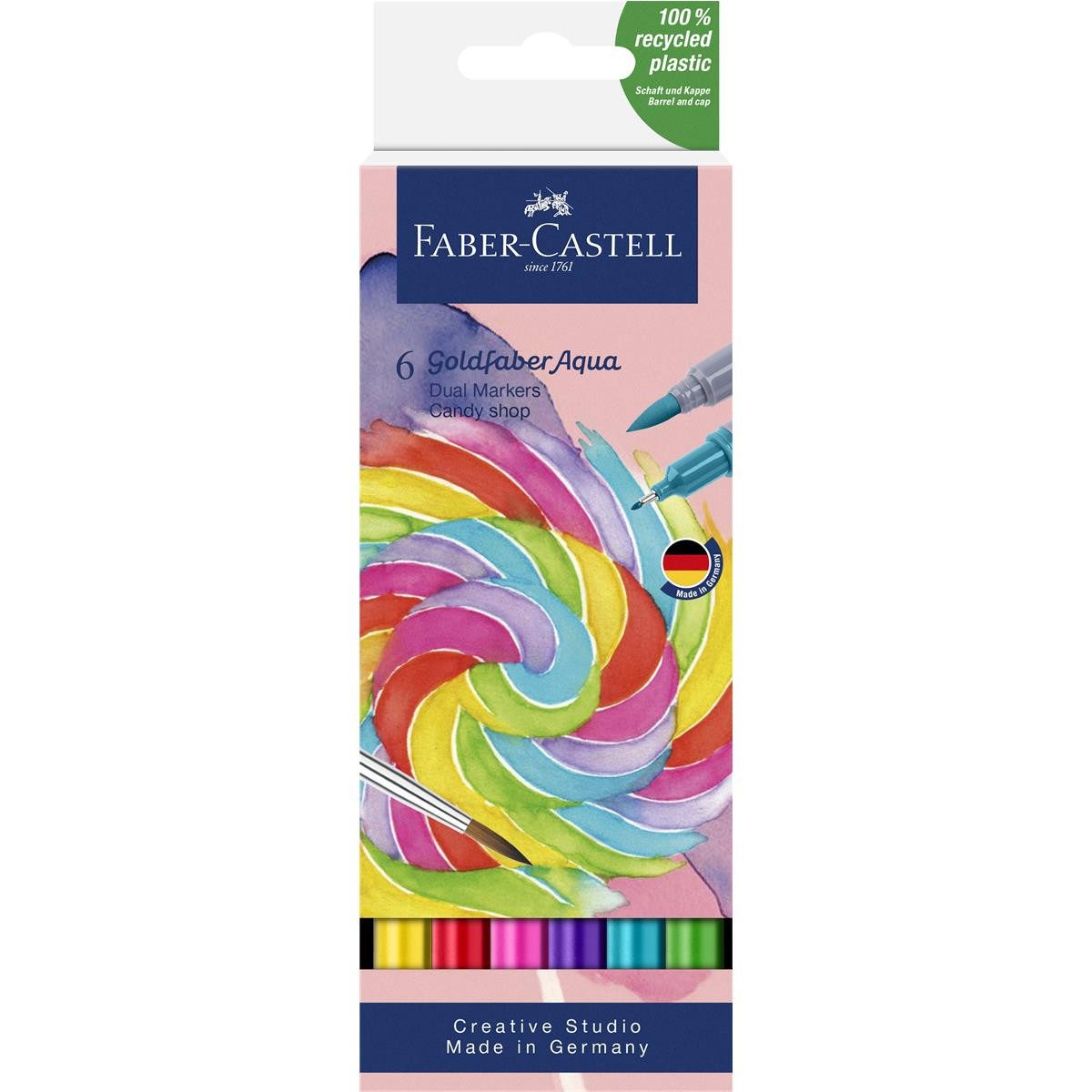 Faber-Castell Aquarellstifte Faber-Castell Goldfaber Aqua Dual Marker - 6er Etui - Candy Shop
