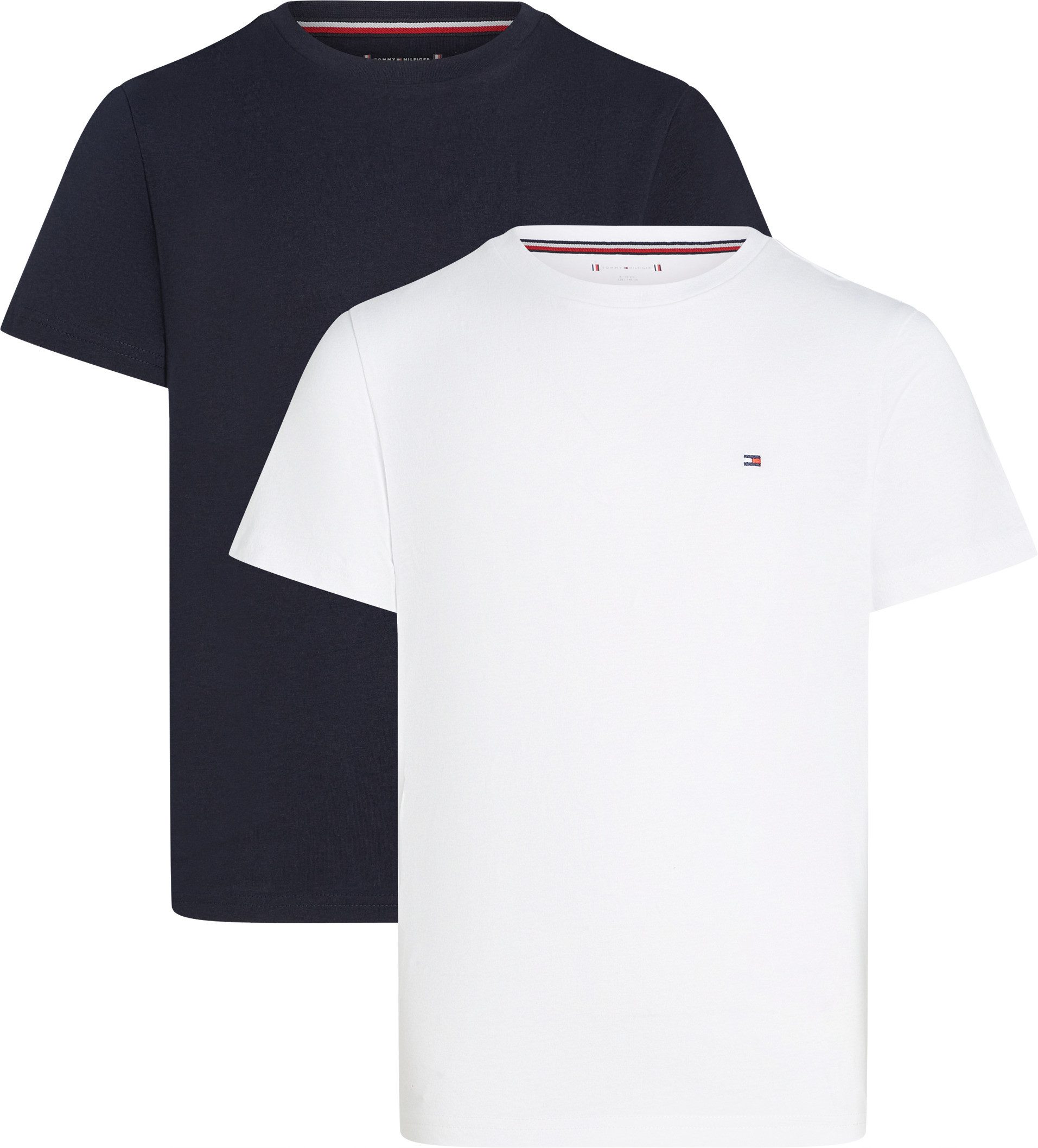 Tommy Hilfiger Underwear T-Shirt 2 PK SS TEE mit Stickerei und Rundhals im 2er-Pack (Packung, 2-tlg., 2er-Pack) unifarben, casual, regular fit, Baumwolle, Rundhals
