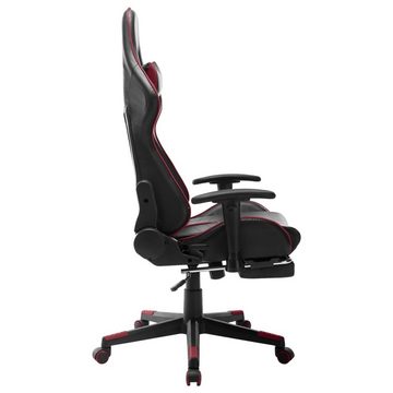 furnicato Gaming-Stuhl mit Fußstütze Schwarz und Weinrot Kunstleder