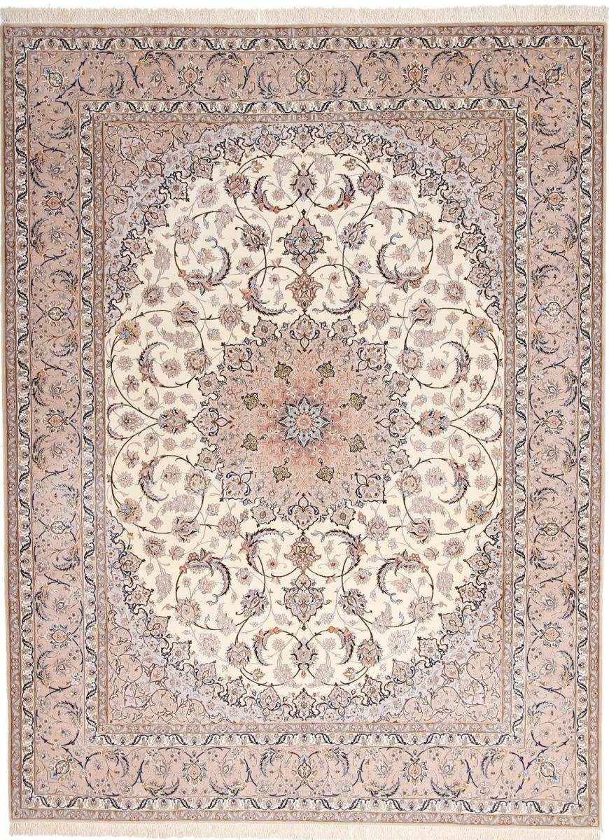 Orientteppich Isfahan Seidenkette 259x351 Handgeknüpfter Orientteppich, Nain Trading, rechteckig, Höhe: 6 mm