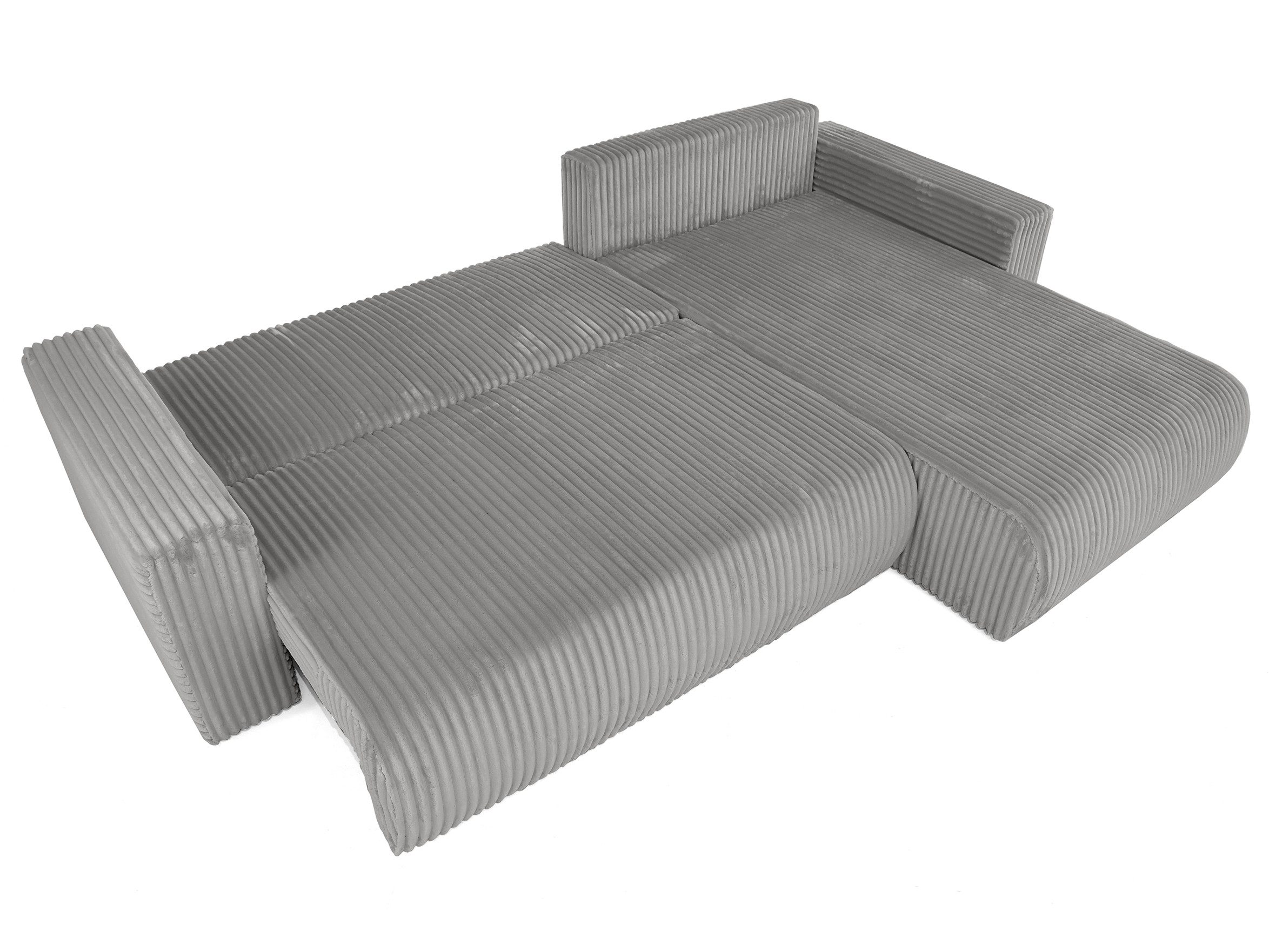 Beautysofa Ecksofa Porto mit universelle Ottomane, mit Bettfunktion und Bettkasten