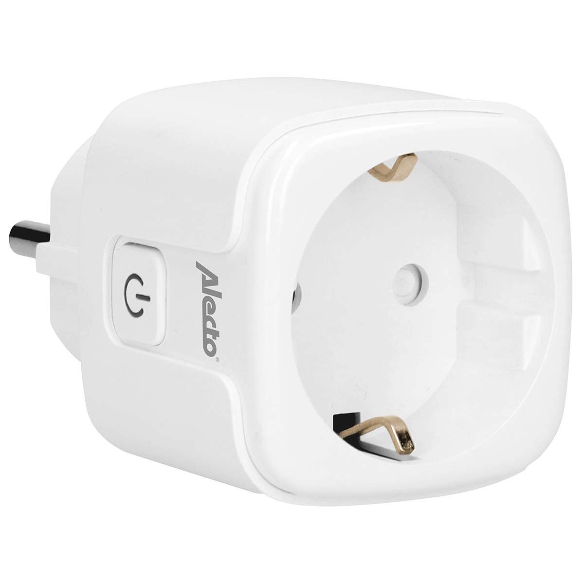 Alecto SMART-PLUG20 Smarte Zweifach-Steckdosenleiste, Wi-Fi, integrierter Stromzähler, für energieeffiziente Nutzung