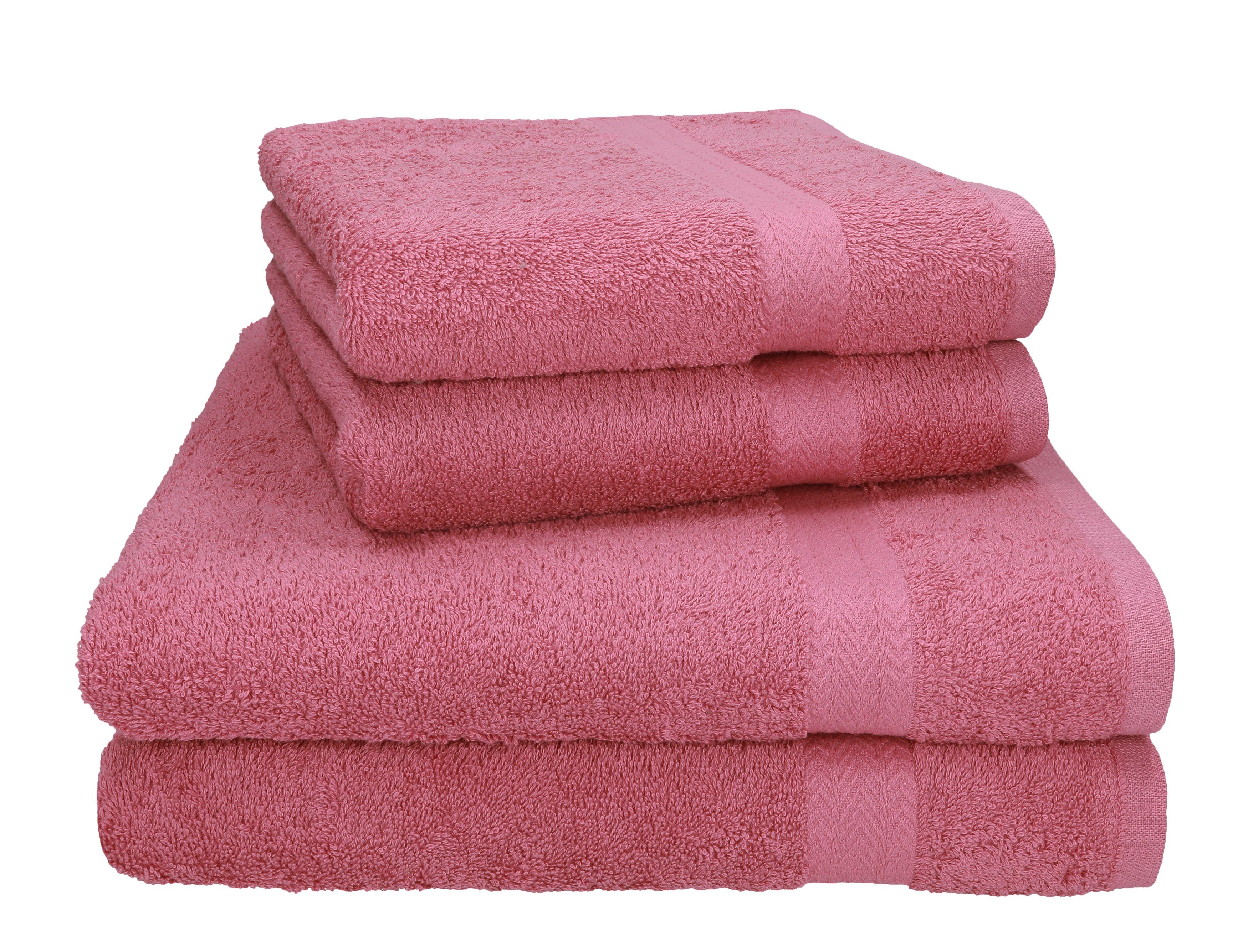 Betz Handtuch Set 4-tlg. PREMIUM 2 Handtücher und 2 Duschtücher, 100% Baumwolle, (4-tlg) altrosa
