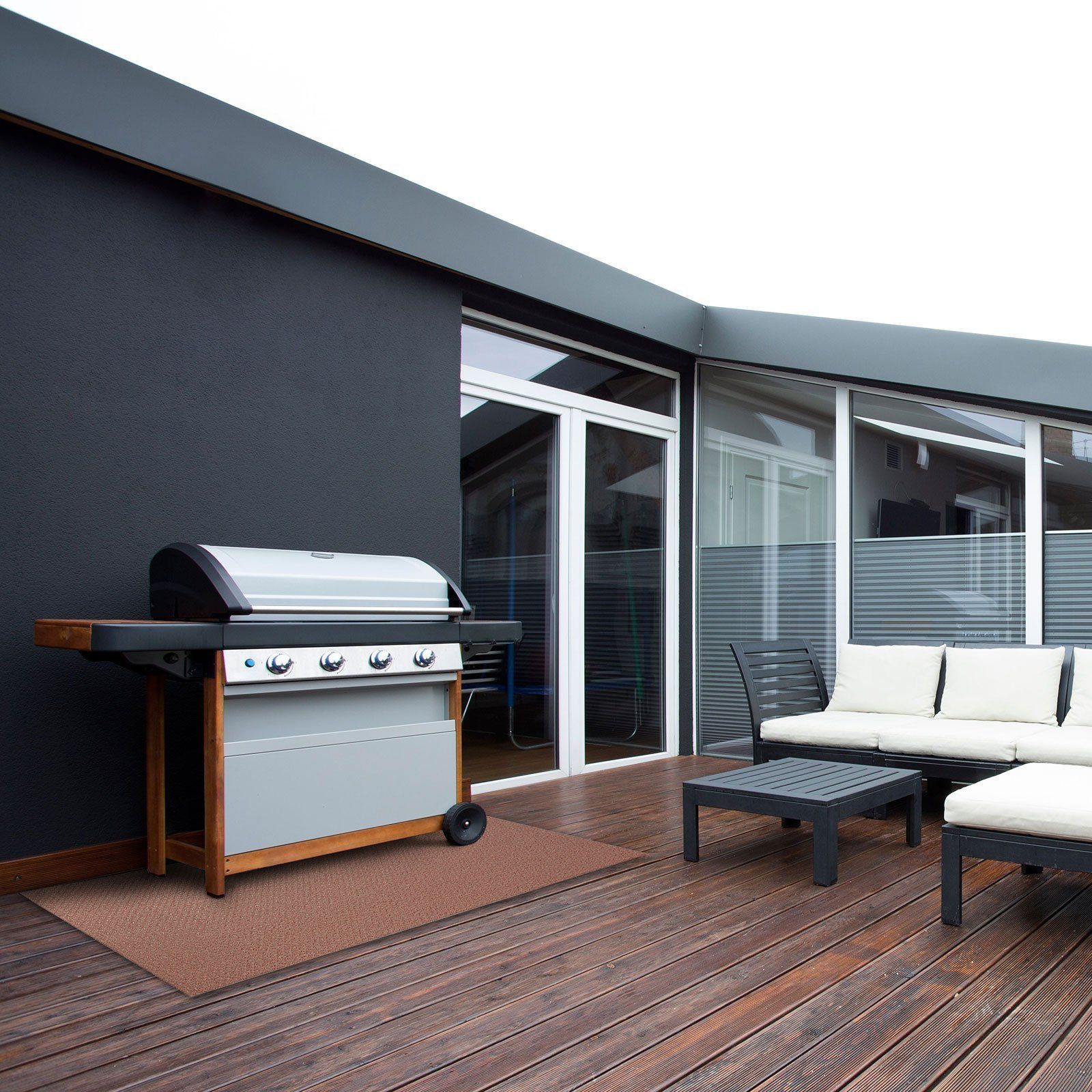Outdoorteppich Terrasse pura, rechteckig, Design Outdoorläufer, casa für vielen Balkon, Messina, Garten und Größen, Erhältlich in