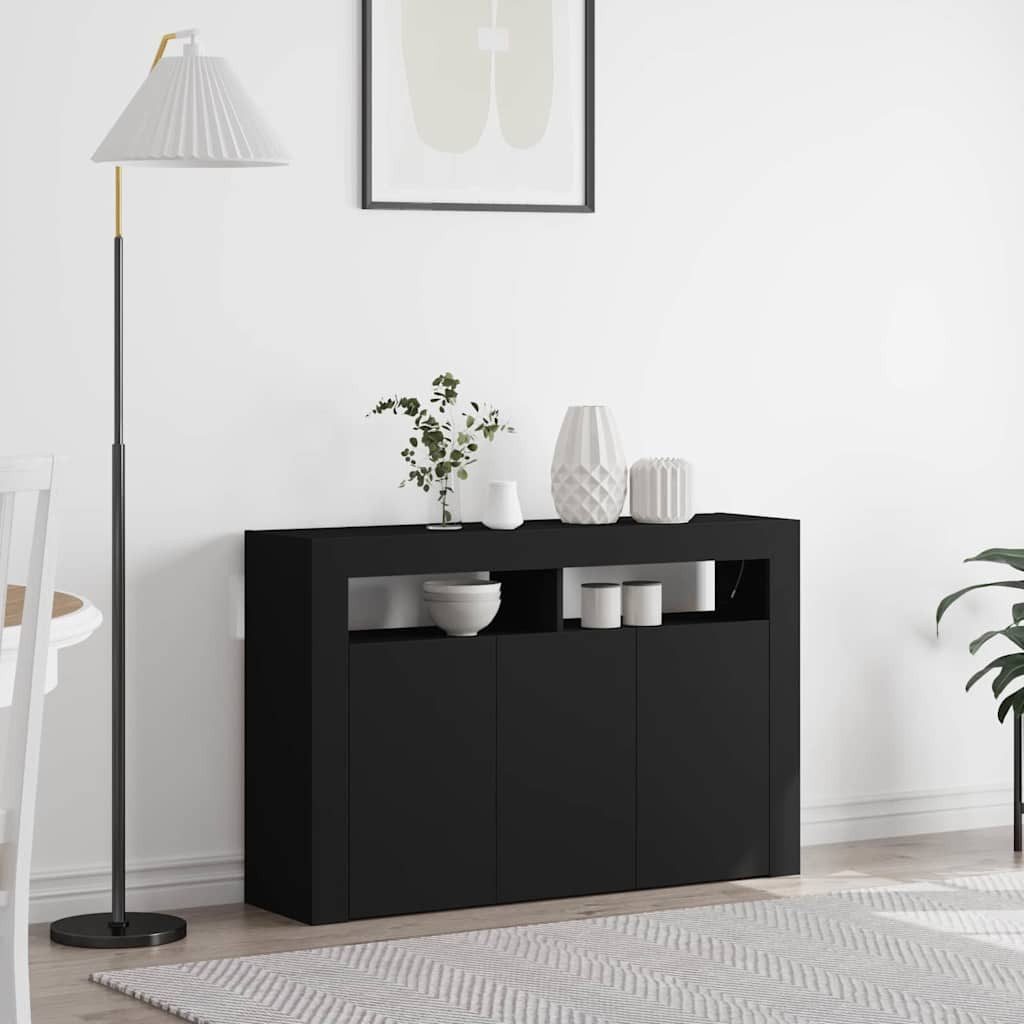 vidaXL Sideboard Sideboard Schwarz 116 x 30 x 75 cm Holzwerkstoff (1 St)