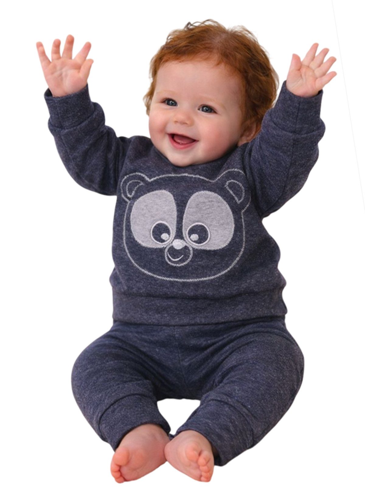 Jogginganzug Baby Anzug Pulli und Hose für Neugeborene in Blau