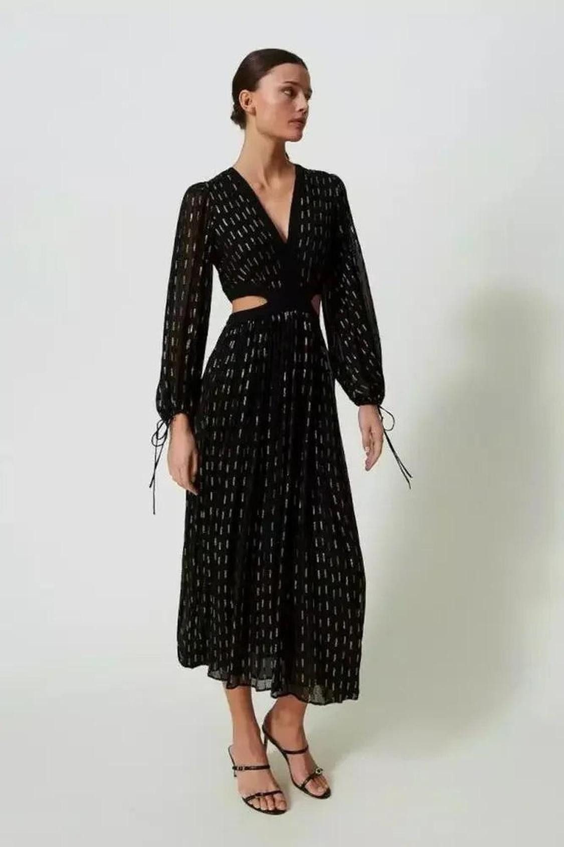 TWINSET Maxikleid Maxikleid aus Georgette mit Stickerei