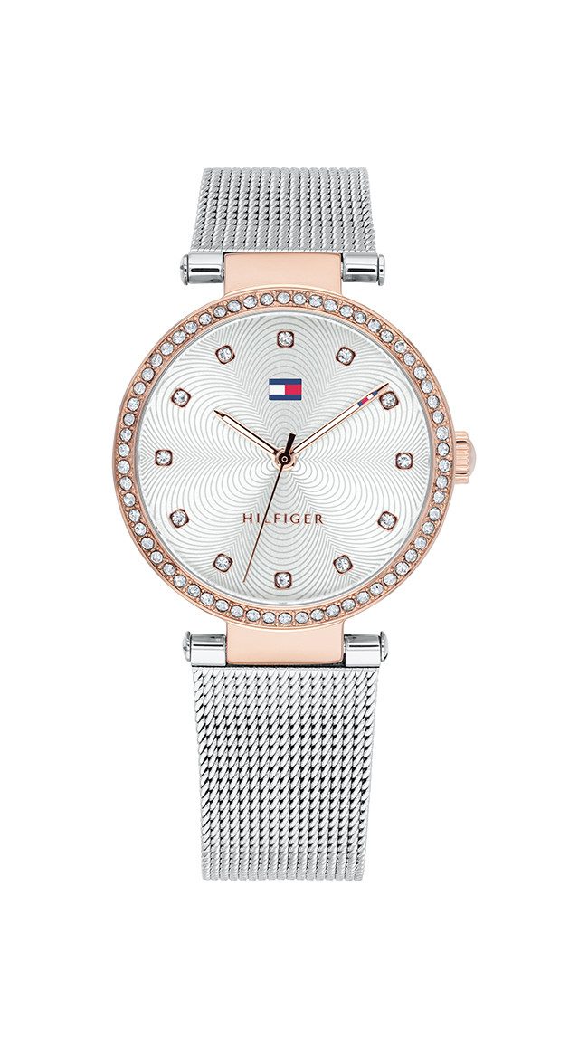 Tommy Hilfiger Quarzuhr LYNN 1782506, Armbanduhr, Damenuhr, Edelstahlarmband, analog, Glaskristalle