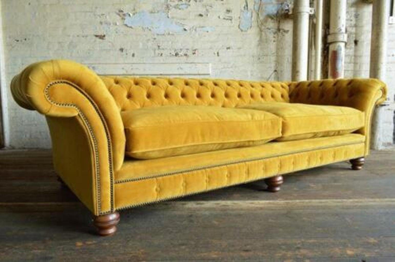 Couch Chesterfield-Sofa, Garnitur Chesterfield JVmoebel 4 Sitz Sitzer Leder Sofa XXL Polster