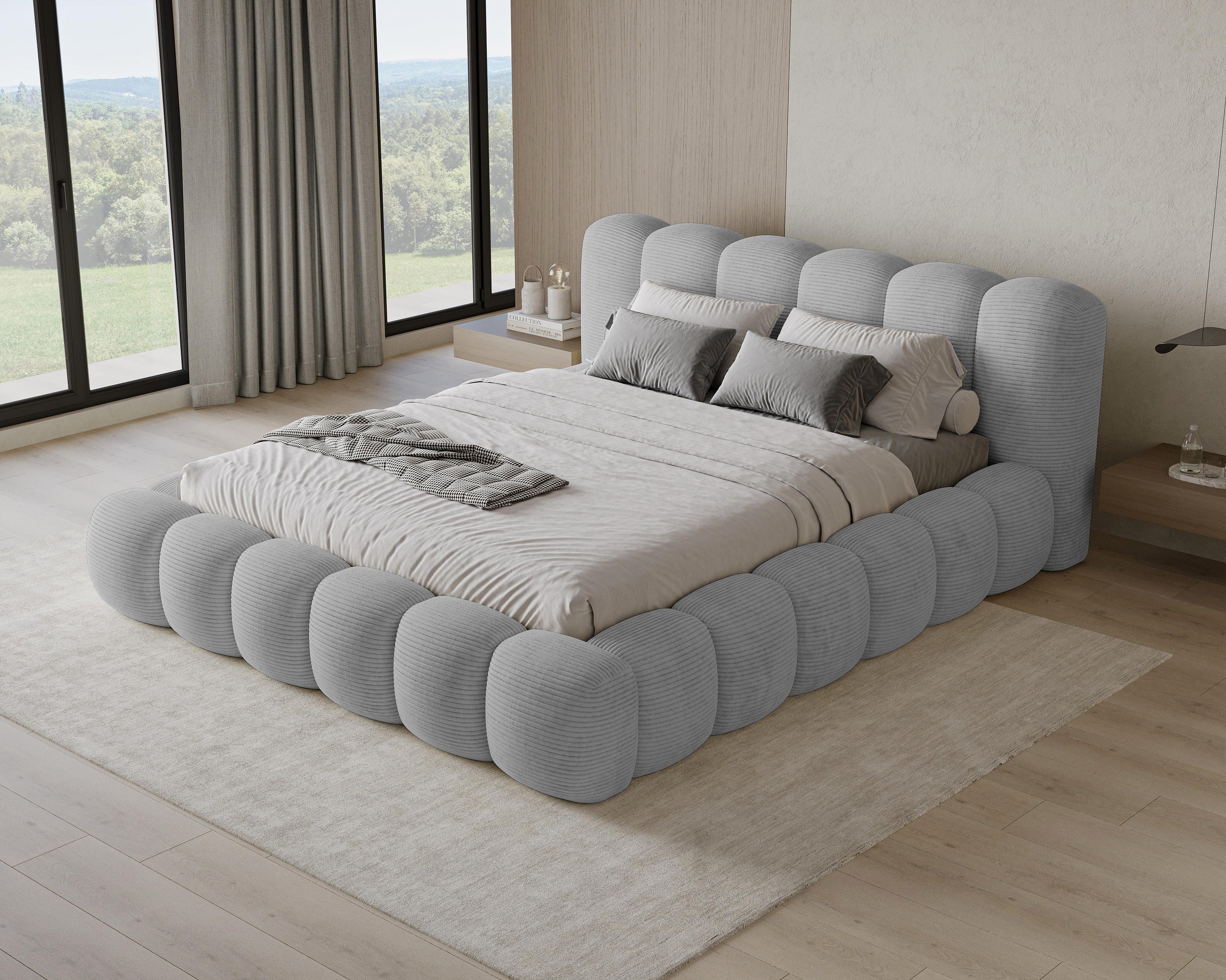 Chilly Möbel Polsterbett Stoff mit Stauraum und Hubfunktion Holzrahmen (Boxbett ohne Matratze in vielen Farben, 1-tlg., 140x200 160x200 180x200 200x200cm), gepolstertem Kopfteil Bettkasten modern
