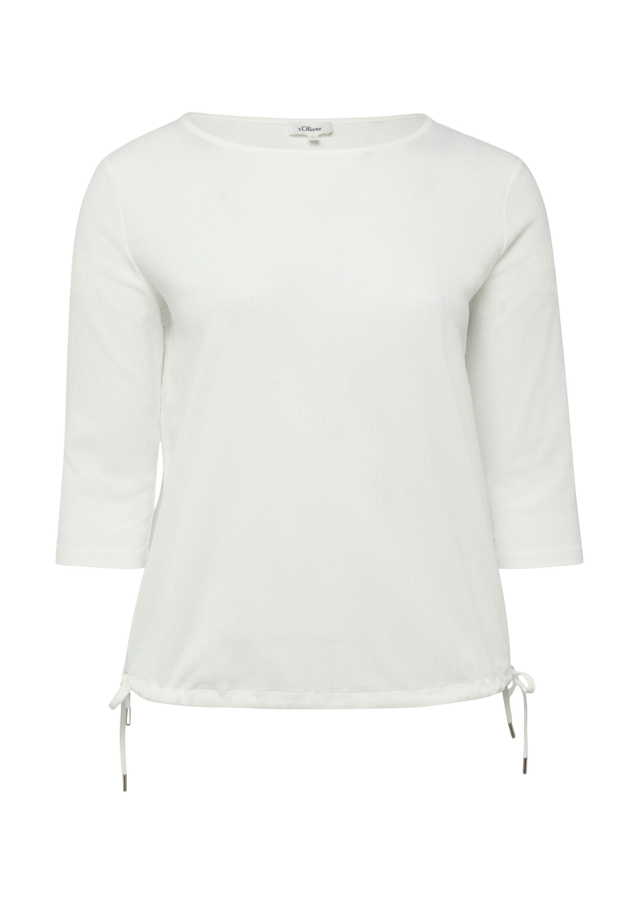 s.Oliver 3/4-Arm-Shirt T-Shirt Strukturierte Shirt-Bluse mit U-Boot-Ausschn günstig online kaufen