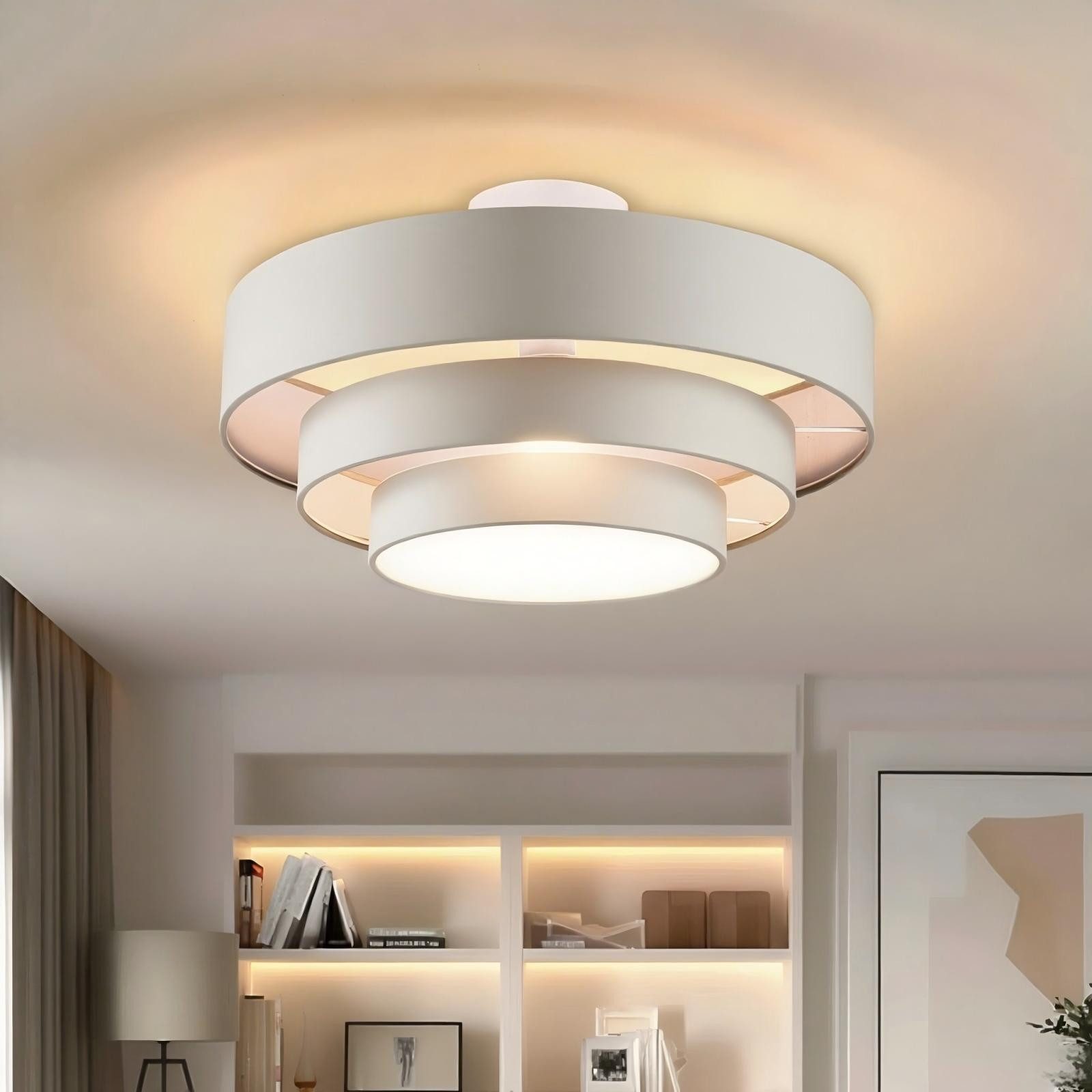 Tukrool Deckenleuchte Deckenlampe Einziehbarer Lampenschirm,Beige Triple günstig online kaufen