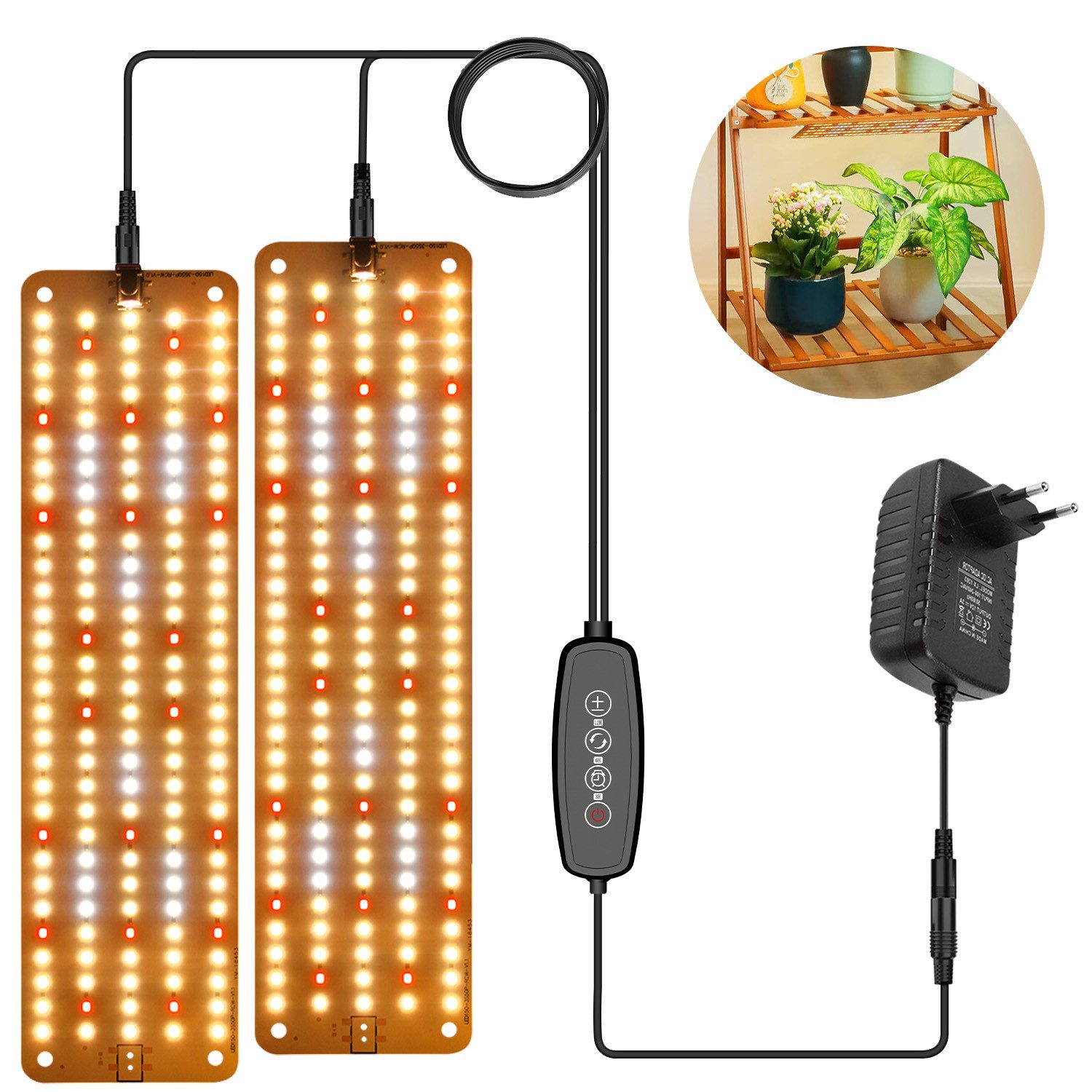 MUPOO Pflanzenlampe Vollspektrum LED-Pflanzenleuchte,Dimmbar Grow Light,Tim günstig online kaufen