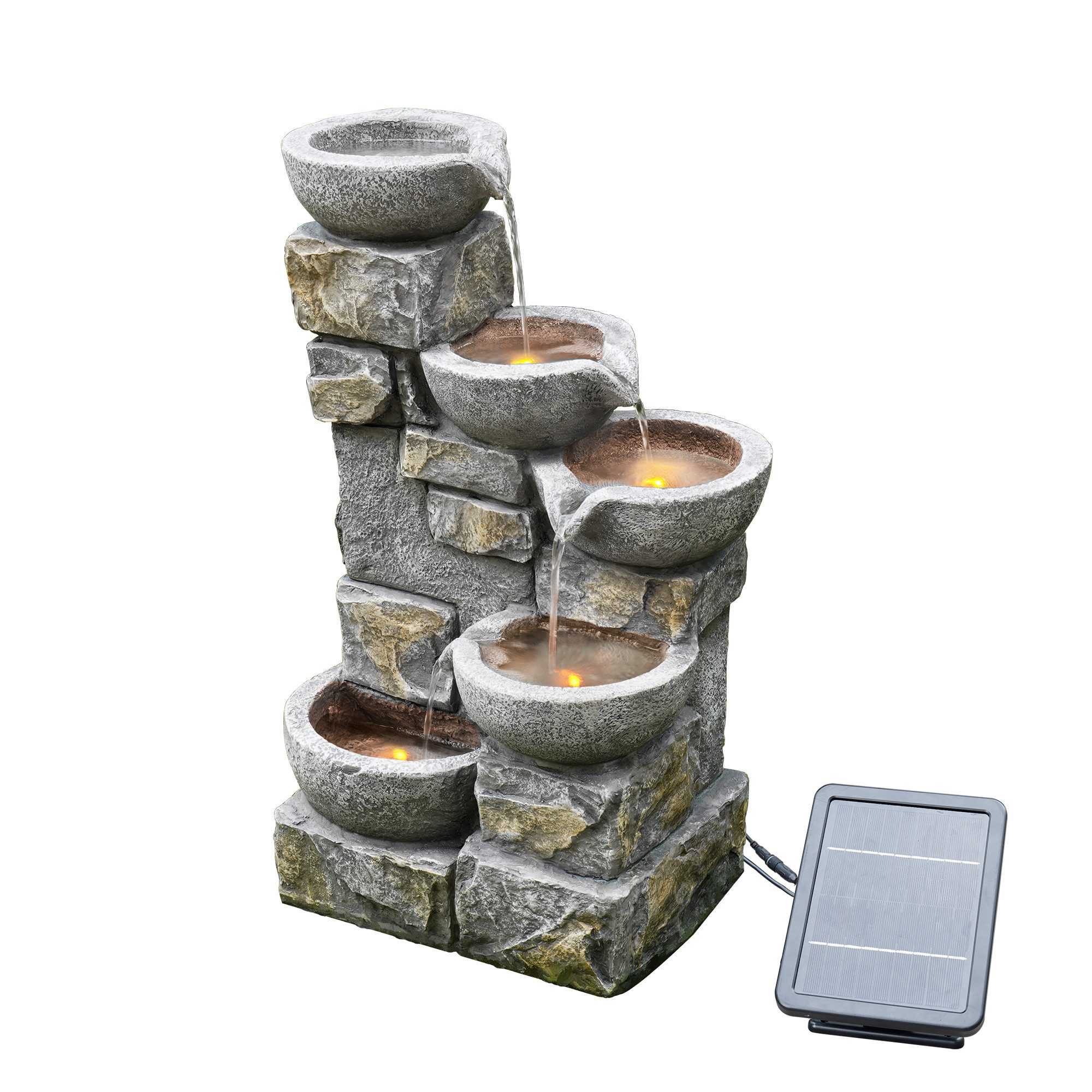 Teamson Home Gartenbrunnen Solarbrunnen mit LED günstig online kaufen