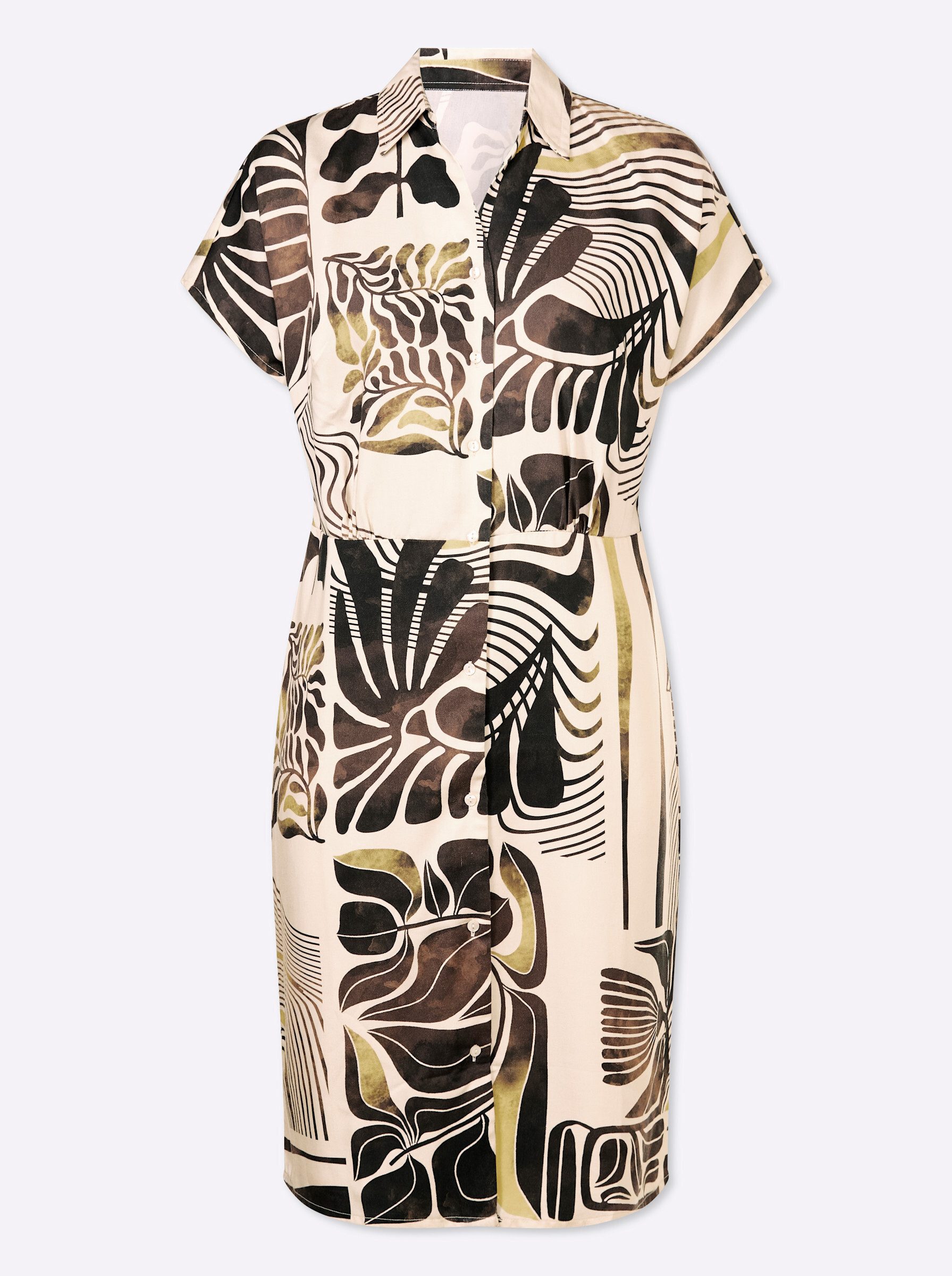 Etuikleid Druck-Kleid Kurzarm