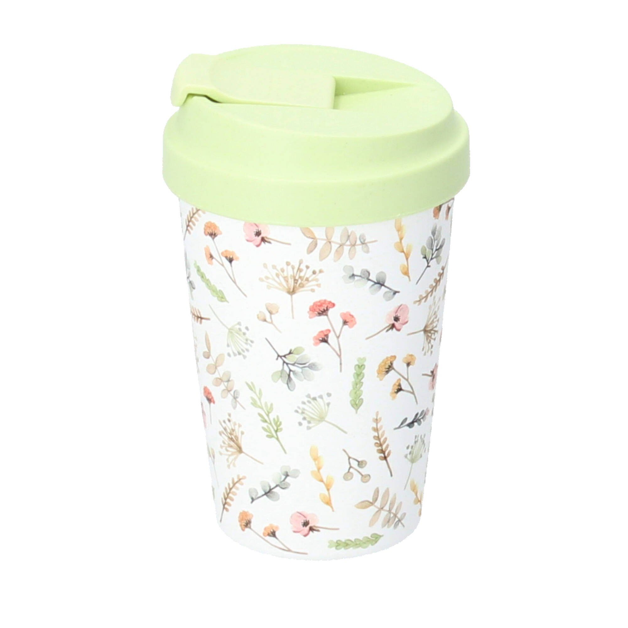 chic mic GmbH Becher Chic Mic bioloco plant easy cup Coffee to Go Becher watercolor flowers, PLA (Kunststoff aus Pflanzenzucker)