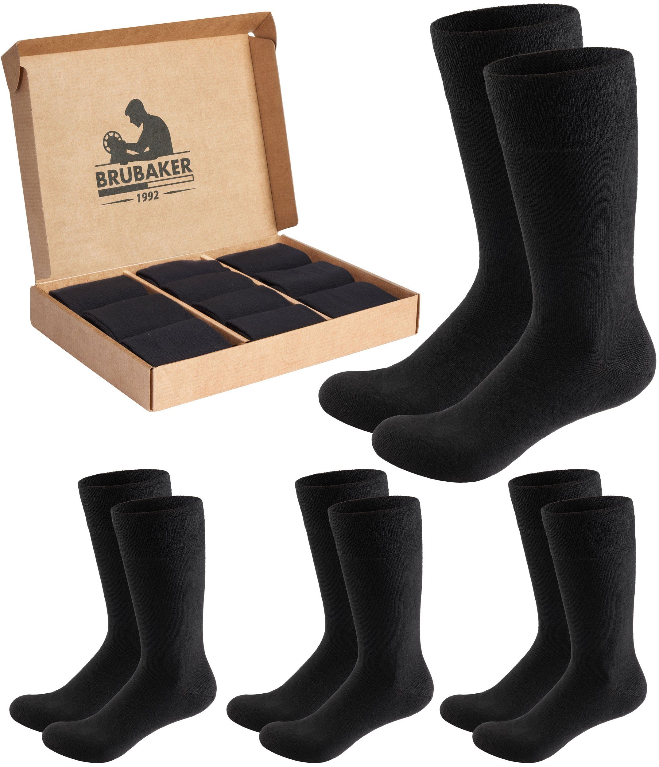 BRUBAKER Businesssocken Herrensocken in Geschenkbox - Komfort & Business Herren Socken (Großes Socken-Set, 10-Paar) Baumwollsocken Fein und Weich