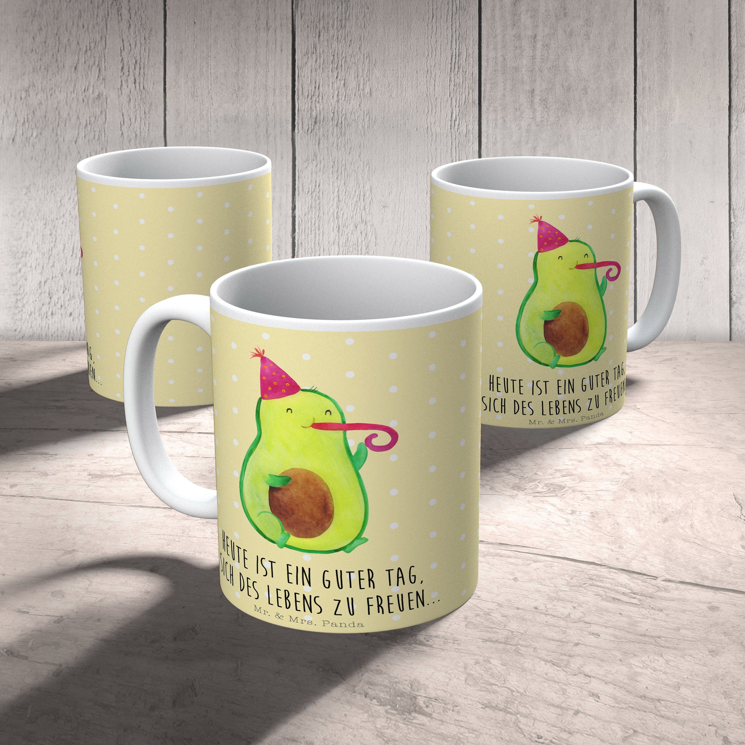 Keramik Tasse Teetasse, - Pastell Geschenk, Geburtstag, - Gelb Panda Mr. & Mrs. Lebens, Avocado Party