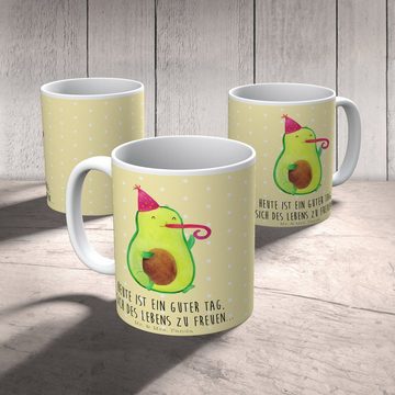 Mr. & Mrs. Panda Tasse Avocado Party - Gelb Pastell - Geschenk, Teetasse, Geburtstag, Lebens, Keramik, Herzberührende Designs